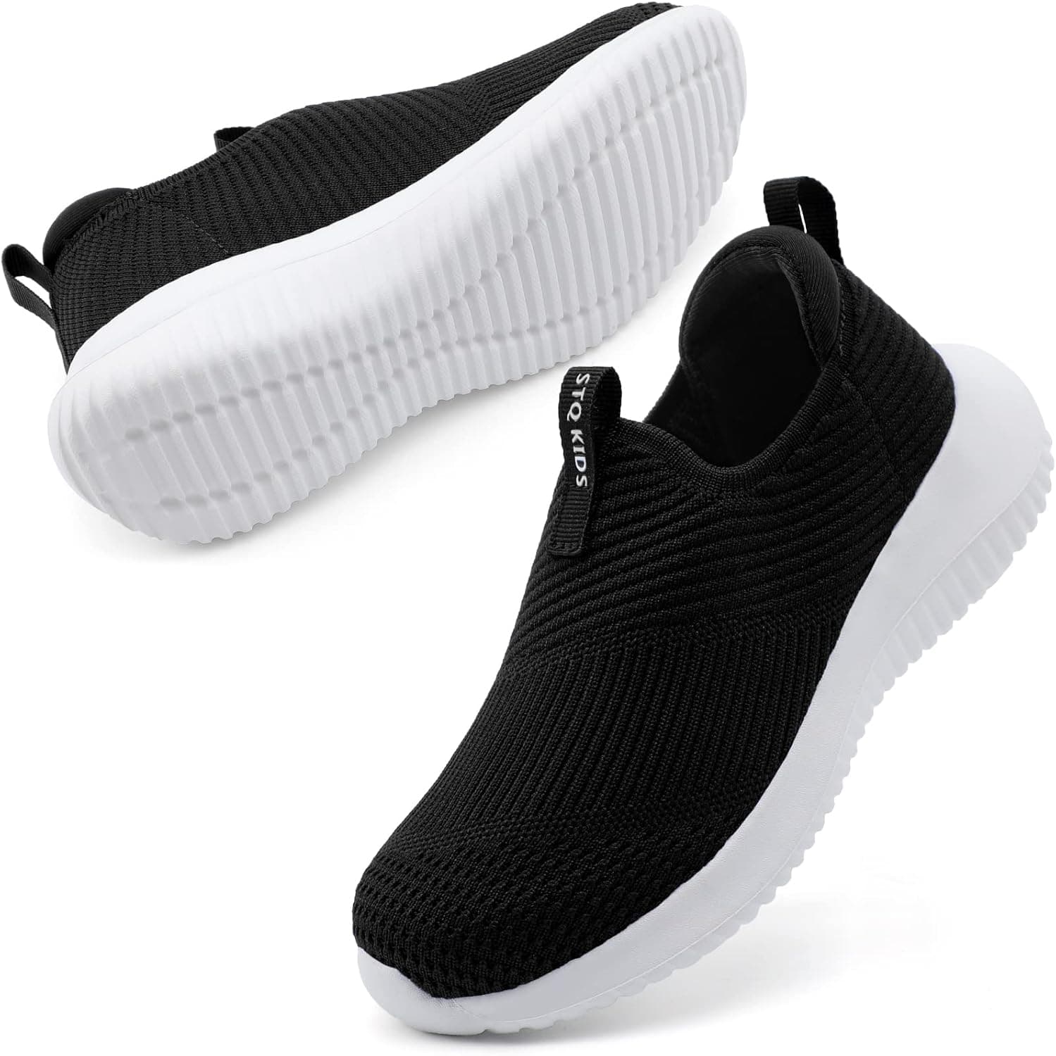 STQ Kids Shoes Girls Boys Lightweight Slip on Walking Sneakers