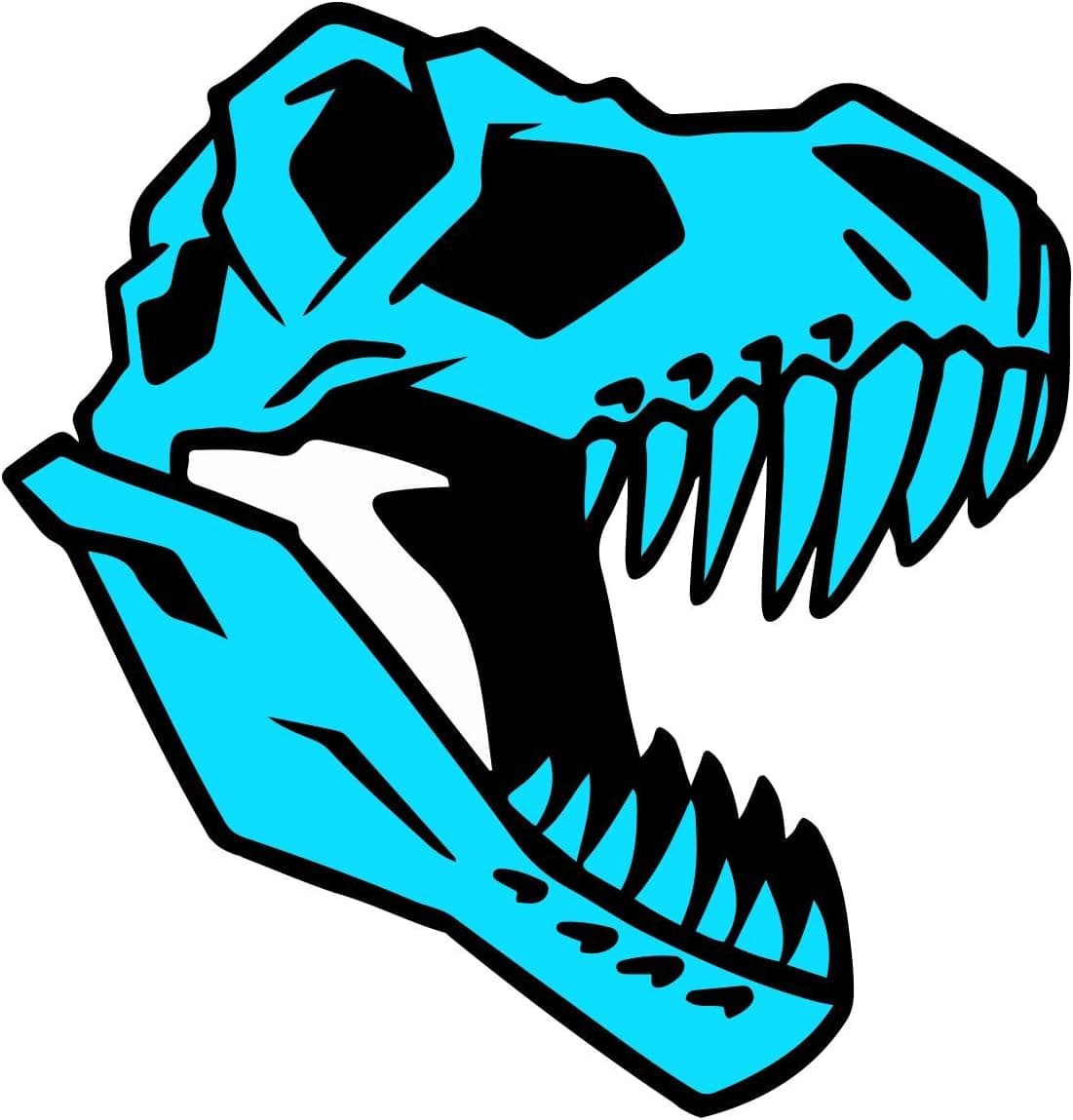 Neon Blue T.Rex Skull Dinosaur Decal -Indoor and Outdoor use!