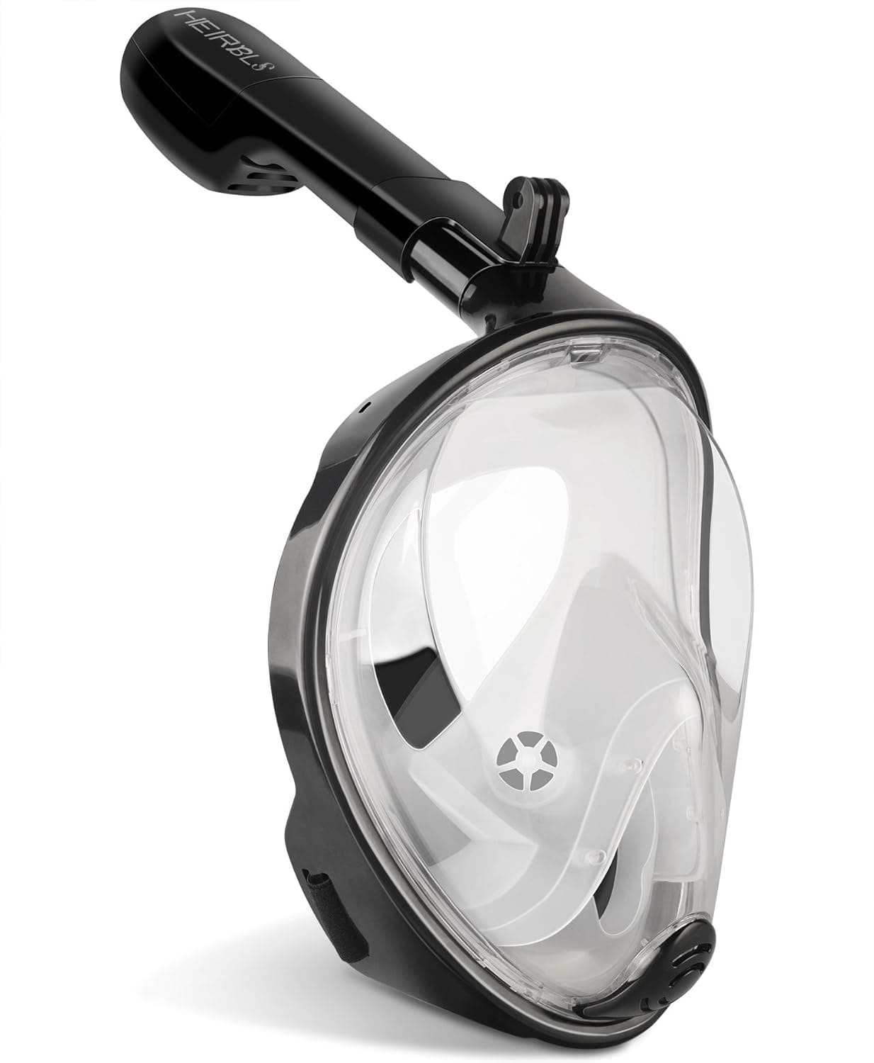 HEIRBLS Snorkel Mask 180° view for Adults and Youth - Panoramic Full Face Design, Soft Adjustable Head Straps with Anti Fog and Anti Leak Design