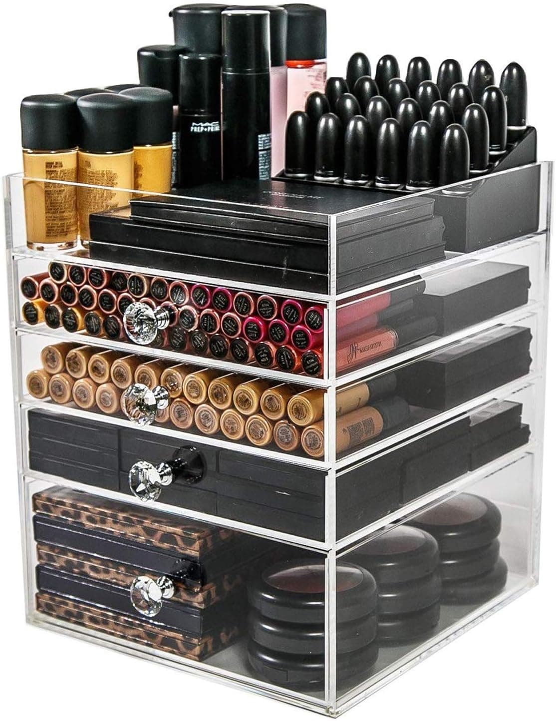 N2 Makeup Co Acrylic Makeup Organizer Cube | 4 Drawers Storage Box for Vanity Tables