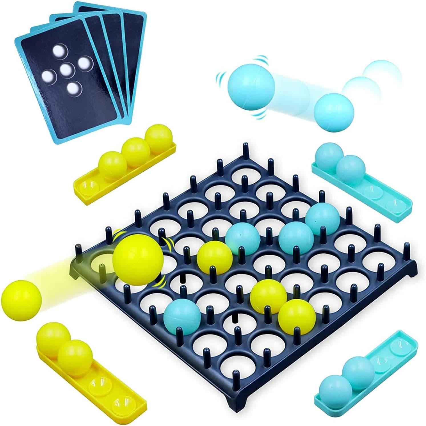 Bounce Ball Game with Bouncing Pattern Challenges, Desktop Bounce Balls Tabletop Game Toys, Bounce_Off Party Game Desktop Bouncing Ball Game Board Interactive Toy for Girls and Boys. (A)