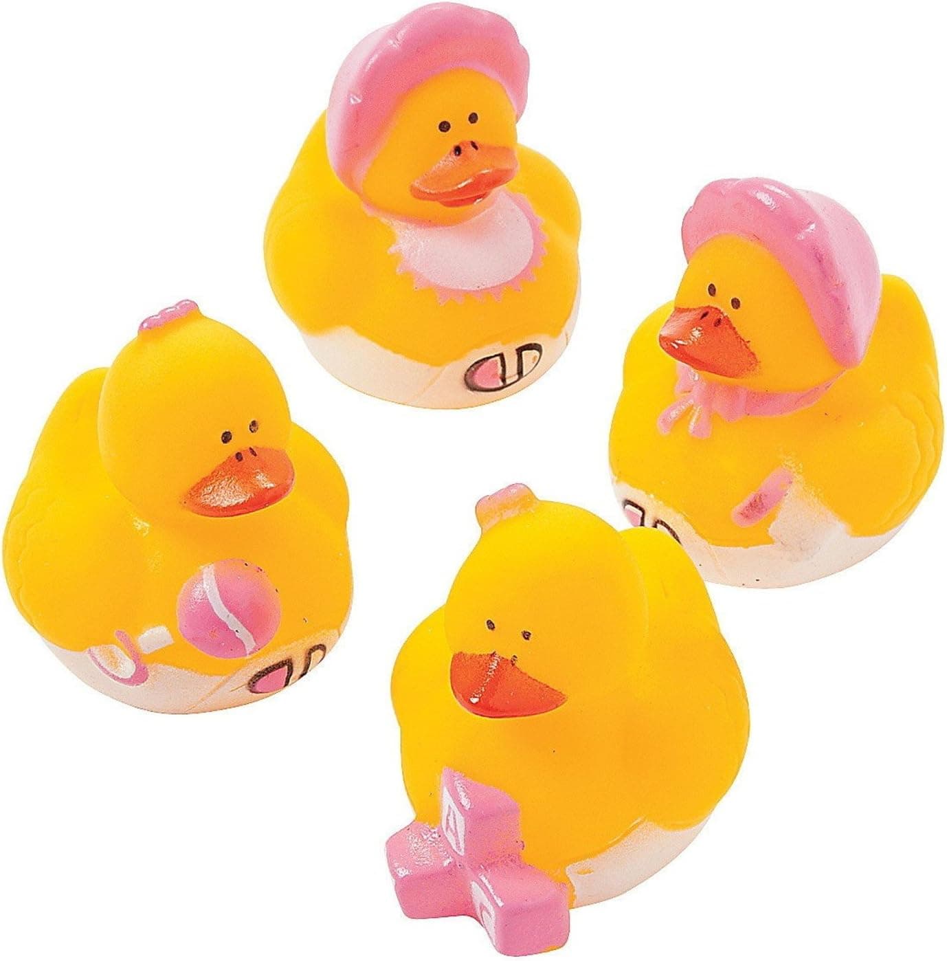 FX Lot Of 36 Pink Mini Rubber Ducky Ducks ~ Baby Girl Shower Birthday Party Favors