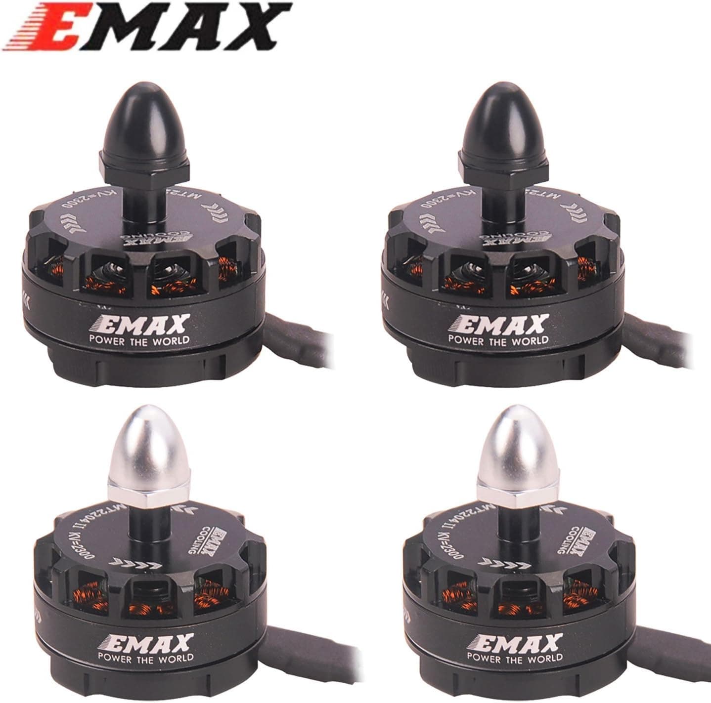 4pcs EMAX MT2204 2204 2300KV Brushless Motor 2CW 2CCW for QAV250 QAV300 FPV Racing Drone Quadcopter by Crazepony (MT2204II 2300KV 4PCS)