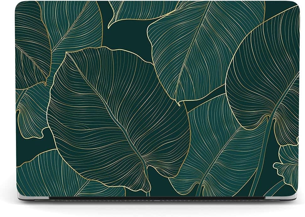 Hard Case Compatible with New MacBook Pro 15 Inch Case 2019 2018 2017 2016 Release Model A1990 A1707 with Touch Bar and Touch ID, Color Printing Matt Plastic Hard Shell Cover Case - Green Leaves
