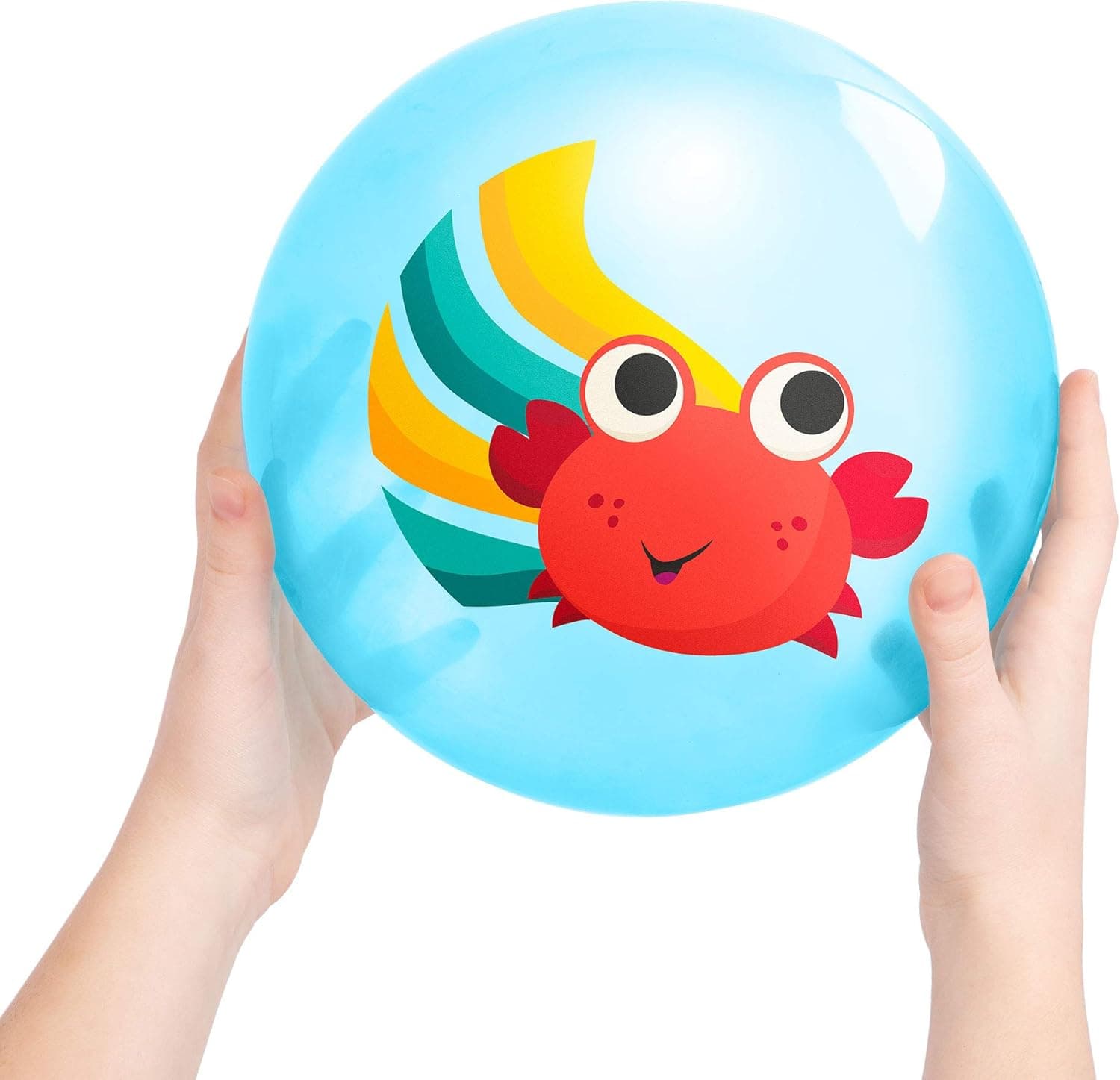 B. Toys – Bouncy Balls for Kids – 2 Pack – 8.5” – Air Pump Included – Shark & Crab Play Balls – Indoor & Outdoor – Playground Games – Bouncin’ Around – 3 Years +