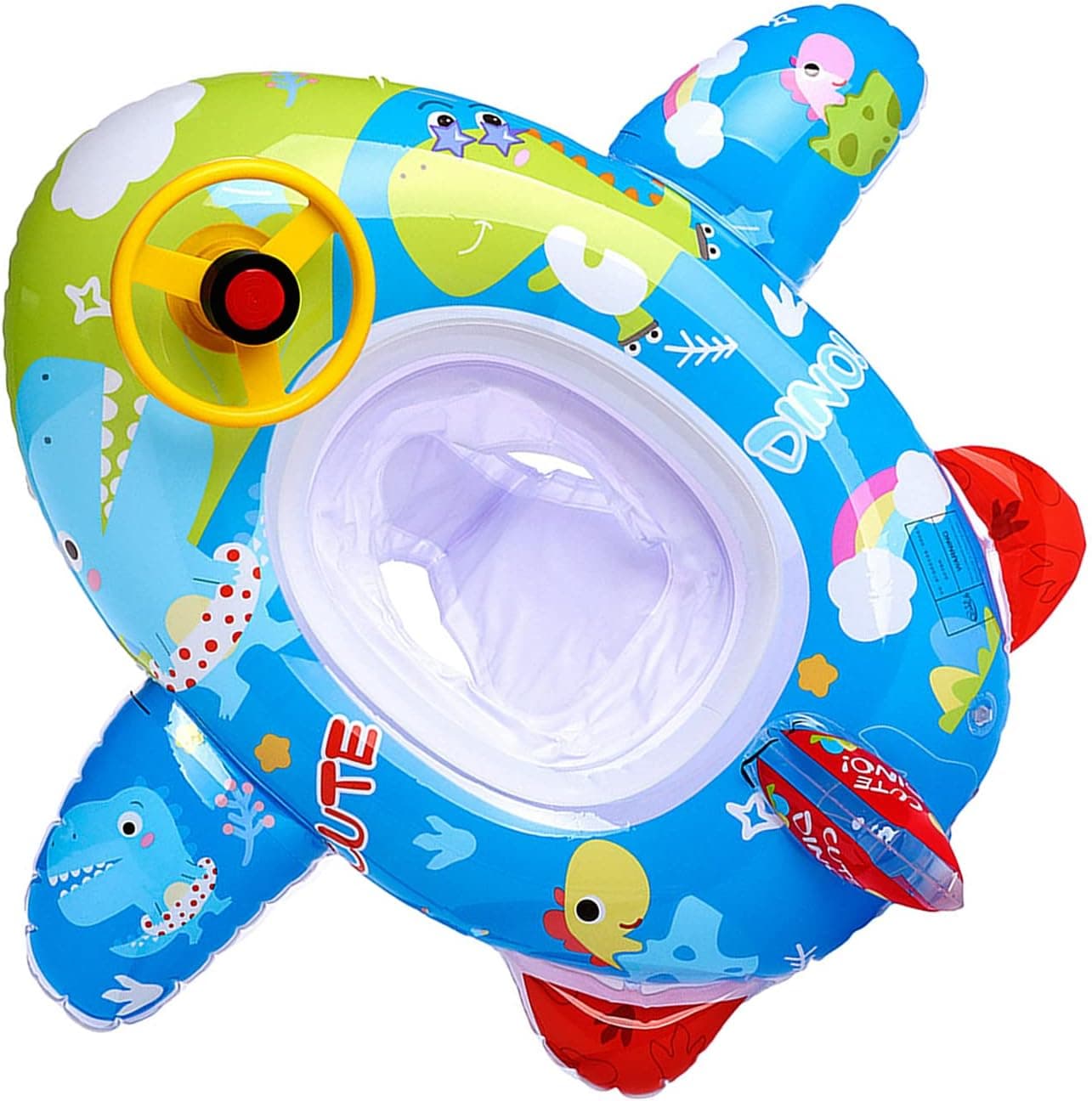 Cute Child Kids Inflatable Pool Float PVC Summer Swim Float Air Bed Lake Boat Swimming Floats with 2 Handles Surfing Raft Bodyboard Floating Mattress Seat Swim Ring for Girls Boys 1-5 Years