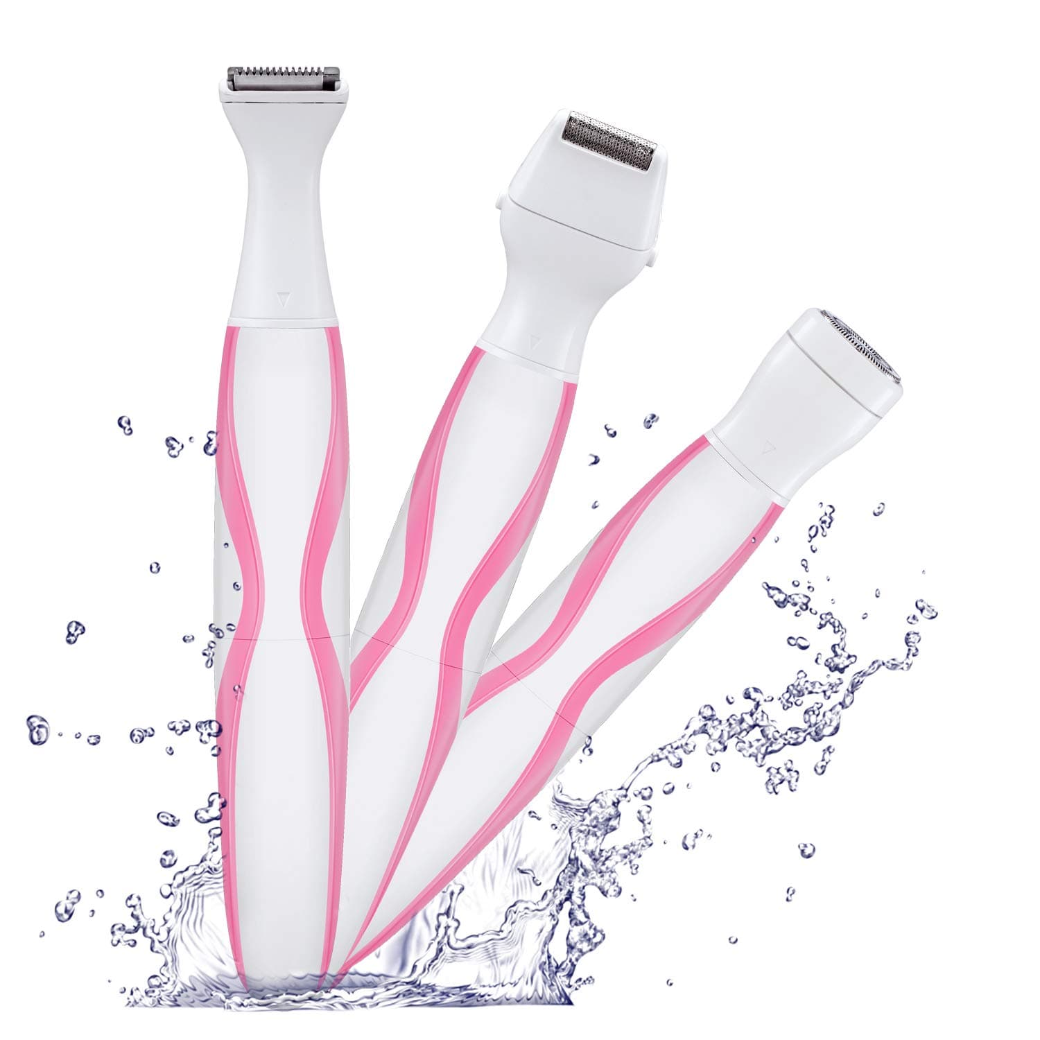 3 In 1 Women Trimmer,Waterproof Bikini Trimmer,Painless Women Electric Shaver,Facial Hair Remover, Ladies Electric Razor,Women Hair Removal for Bikini line,Leg,face