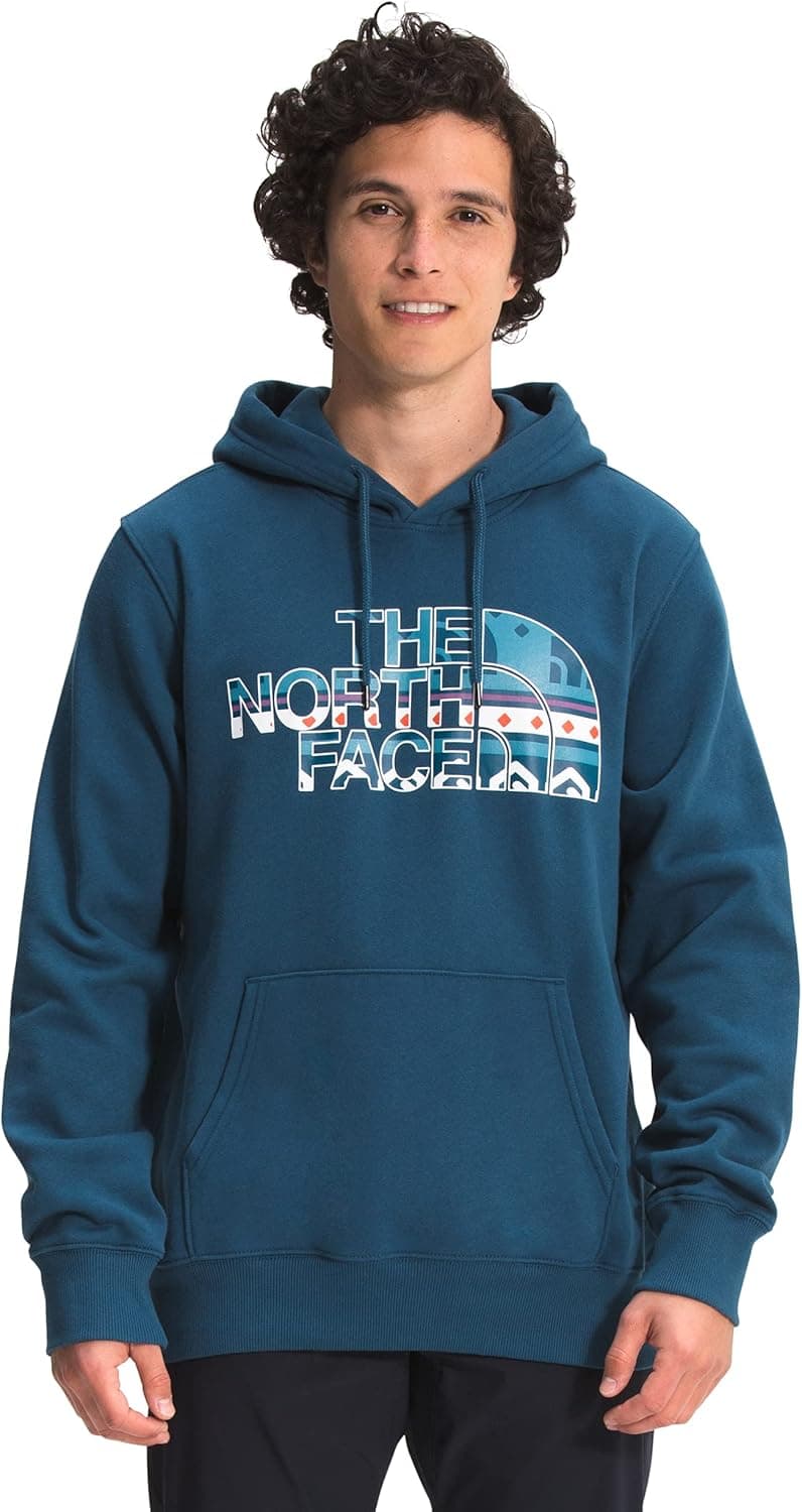 THE NORTH FACE Men's Half Dome Pullover Hoodie, Monterey Blue/Monterey Blue TNF Mountain Fairisle Print, X-Large