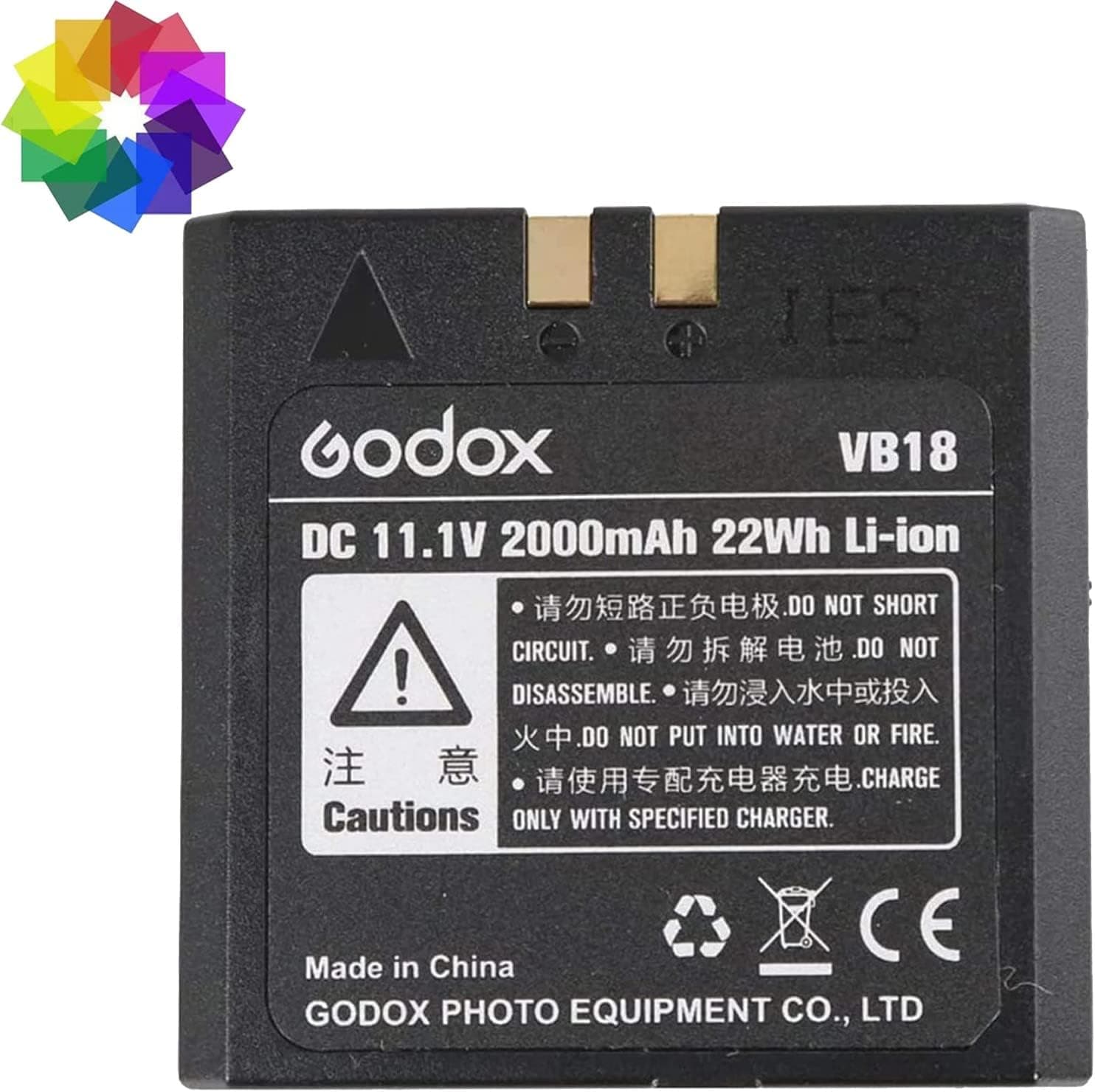 GODOX VB18 Battery V850II V860II V860II-N V860II-C V860II-S V860II-F V860II-O,11.1V 2000mAh Rechargeable Lithium Battery Pack with 12 Color Filters Creat Different Light Effects