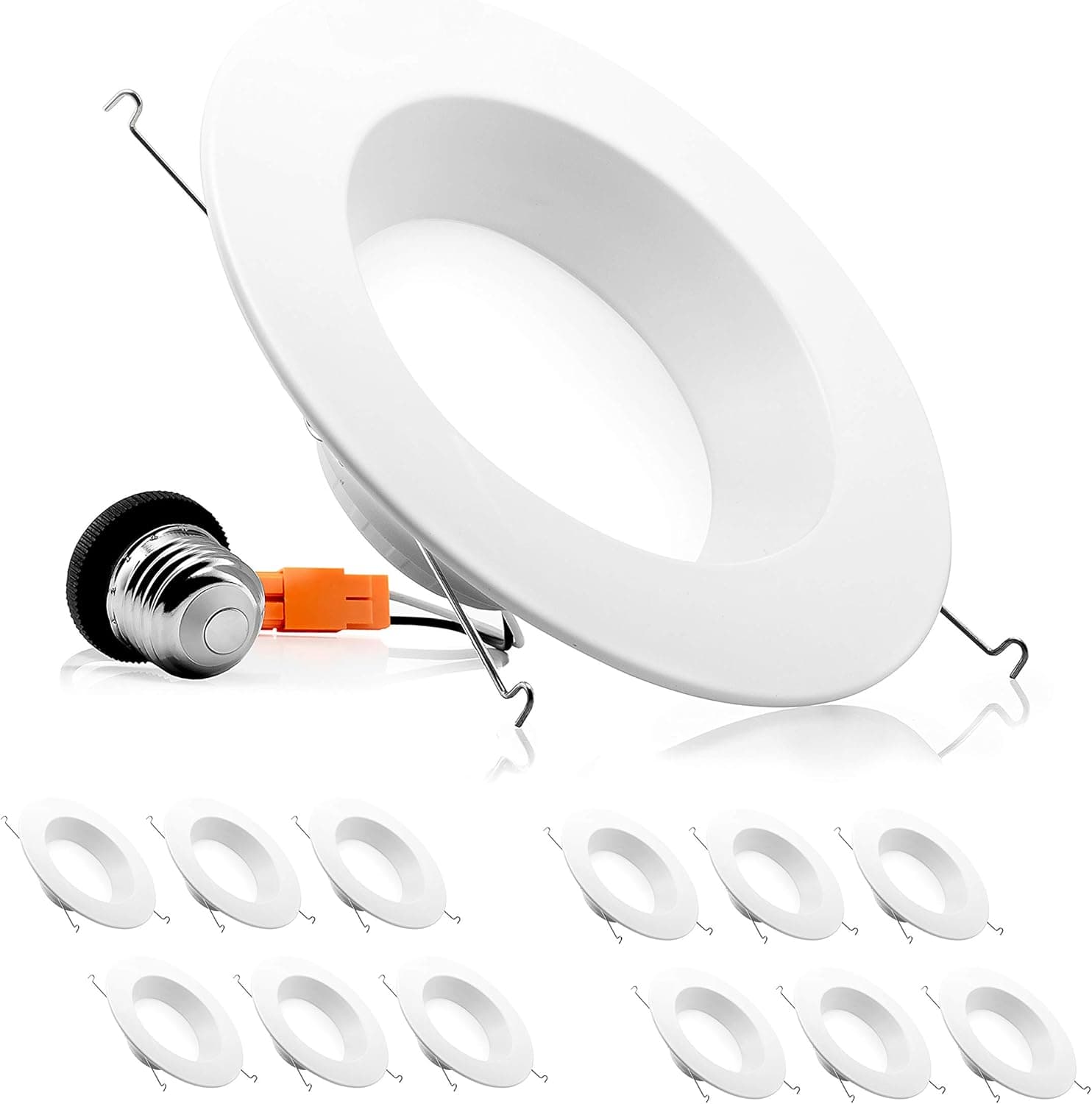 Parmida (12 Pack) 4 Inch Dimmable LED Recessed Retrofit Downlight, Dimmable, 10W (75W Replacement), 650 Lm, EASY INSTALLATION, 2700K (Warm White), ENERGY STAR & ETL-LISTED, LED Smooth Trim Can Lighting