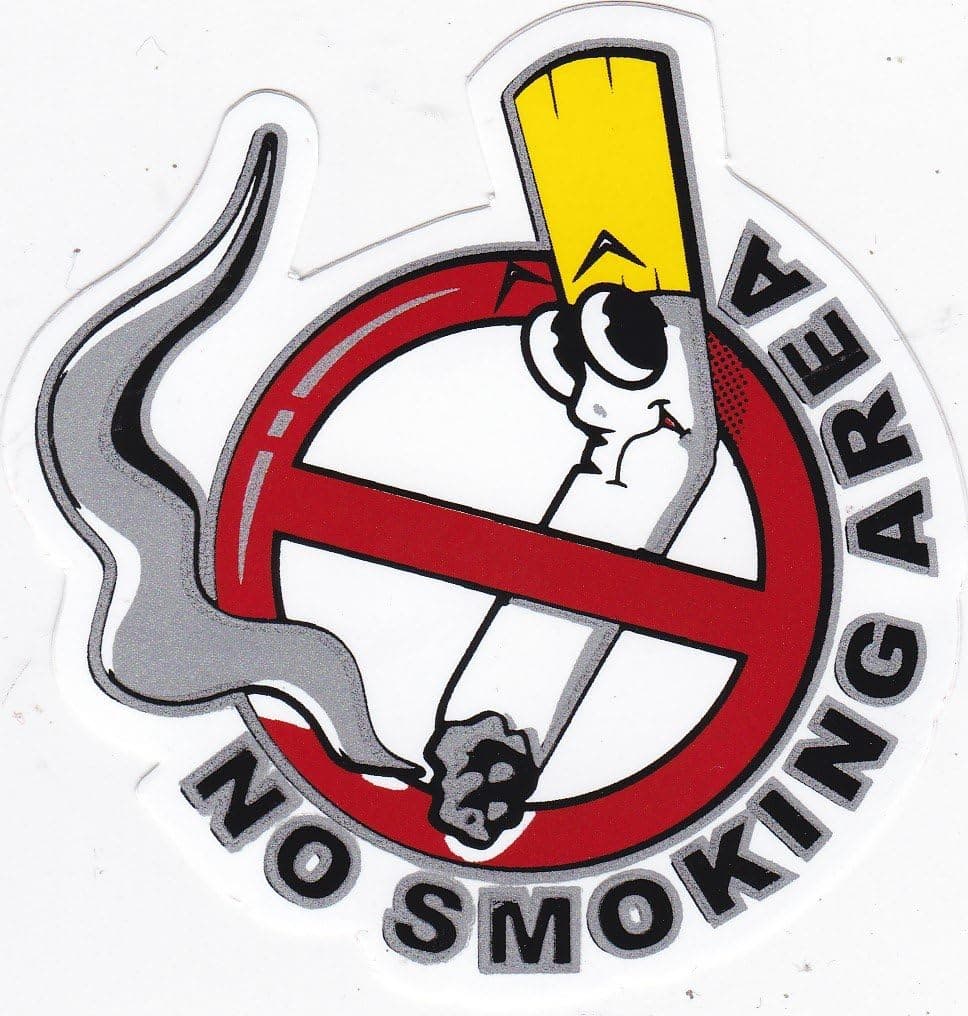 [STICKER A5] NO SMOKING AREA WARNING ALERT Logo Sign for Office Room Bedroom Bathroom Toilet Wall Window Door Car & Bumper Vinyl Die-Cut Adhesive Decal 3"