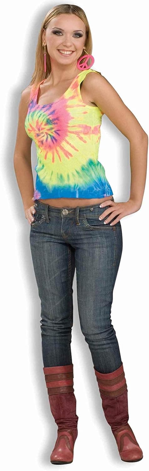 Forum Novelties Women's 60's Hippie Revolution Tye Dye Tank Top