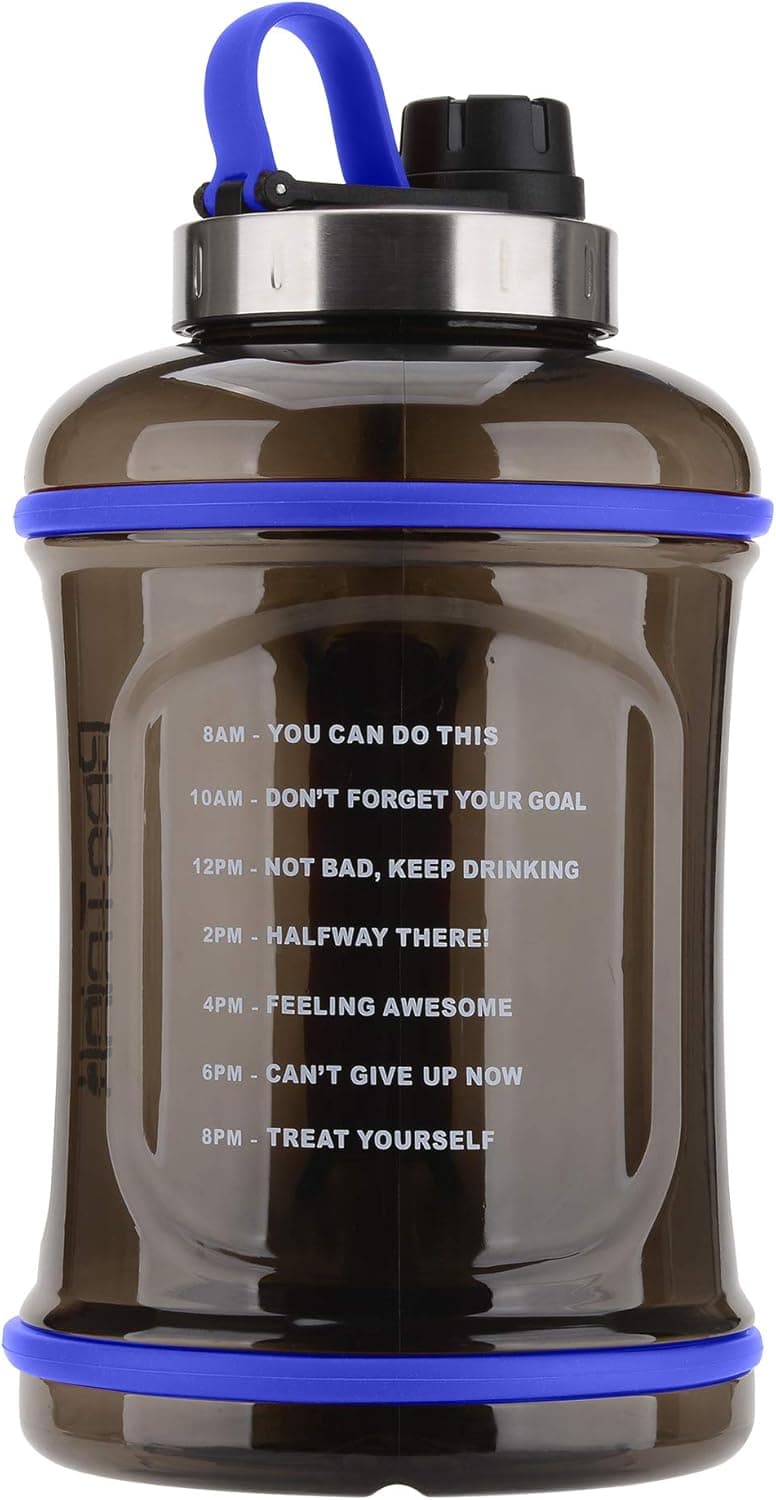 ProTrink Gallon Water Bottle Motivation with Time Marker/Large Water Jug/Dishwasher Safe/Leakproof/Odor Resistant/Durable/BPA Free/ 115 oz / 3.2L