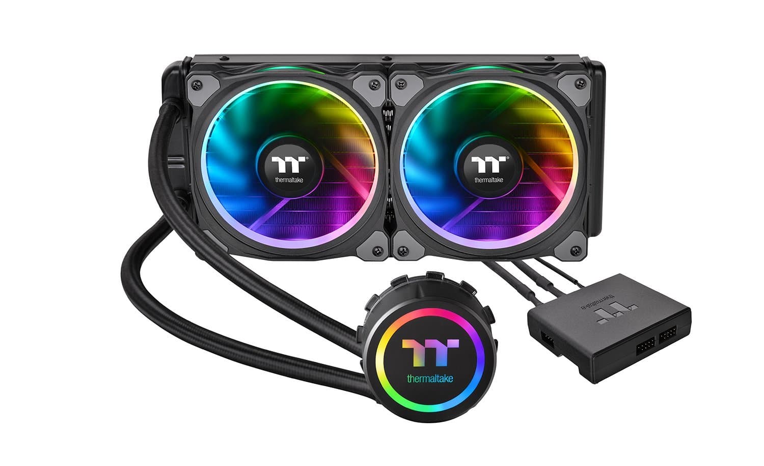 Thermaltake Floe 240mm, 16.8 Million Color Software Enabled (TT RGB Plus/Alexa/Razer Chroma), AMD (AM5/AM4)/Intel (LGA 2066/1200), AIO CPU Liquid Cooler CL-W157-PL12SW-A,Black
