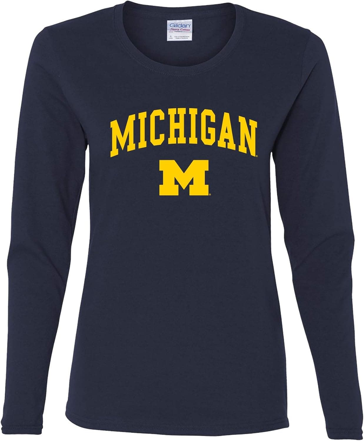 NCAA Arch Logo, Team Color Womens Long Sleeve T Shirt, College, University