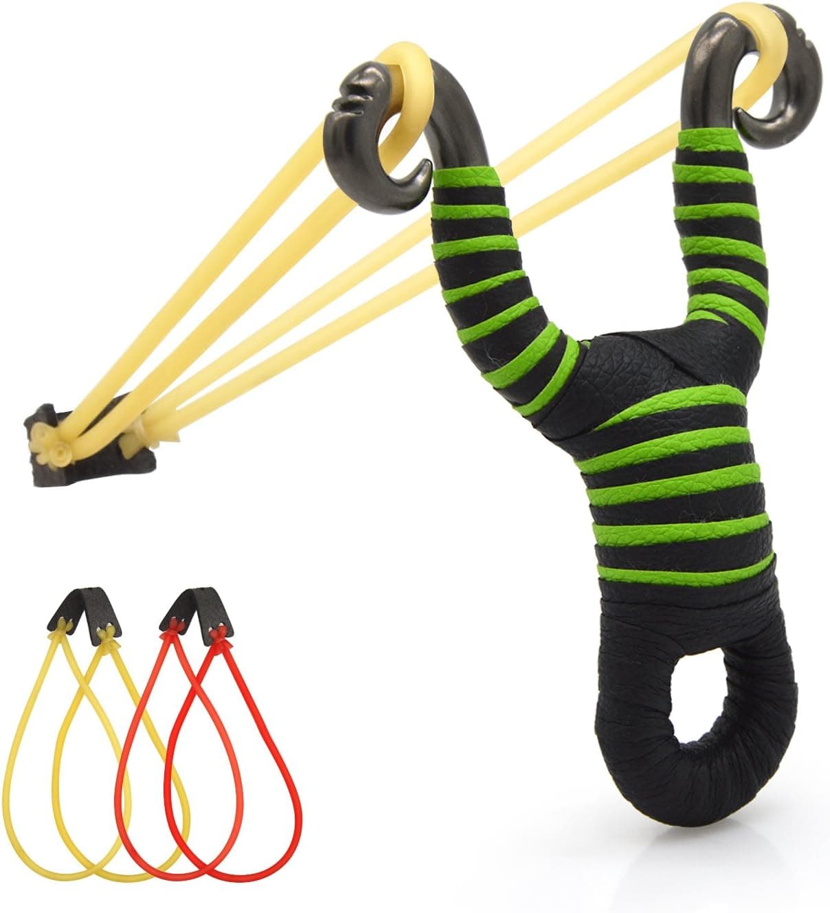 FREEHAWK High Velocity Hunting Slingshot, Hunting Slingshot with 2Pcs Rubber Bands and Premium Grip Slingshot for Adult Leisure Outdoor Hunting Competition of Fowling and Fishing Sling Shot (Green)