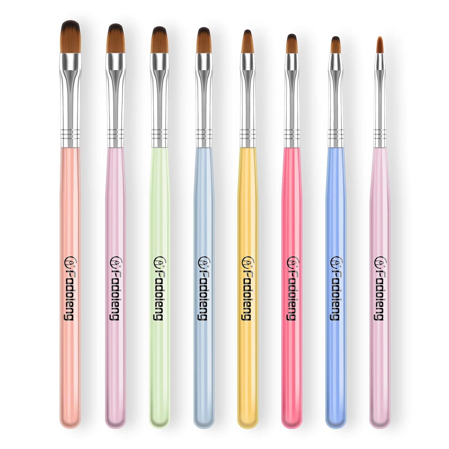 Gel Nail Brush, 8Pcs Acrylic Nail Sculpting Brush for Salon at Home DIY Manicure with Tips Builder Brush Pen and Structure Gel Brush