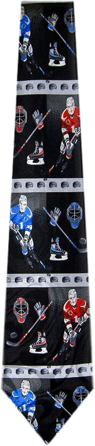 HO-19 - - Mens Ice Hockey Novelty Necktie