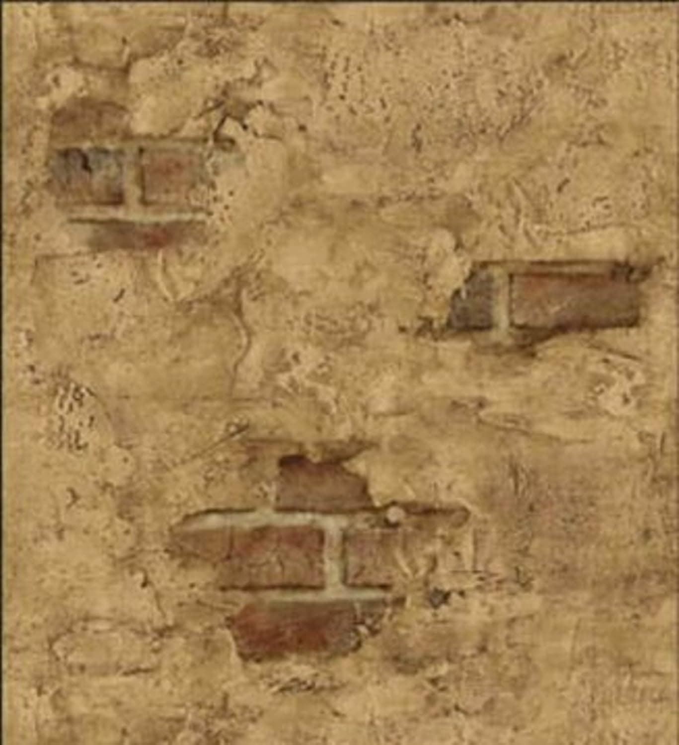 Dollhouse Wallpaper Weathered Brown Plastered Brick