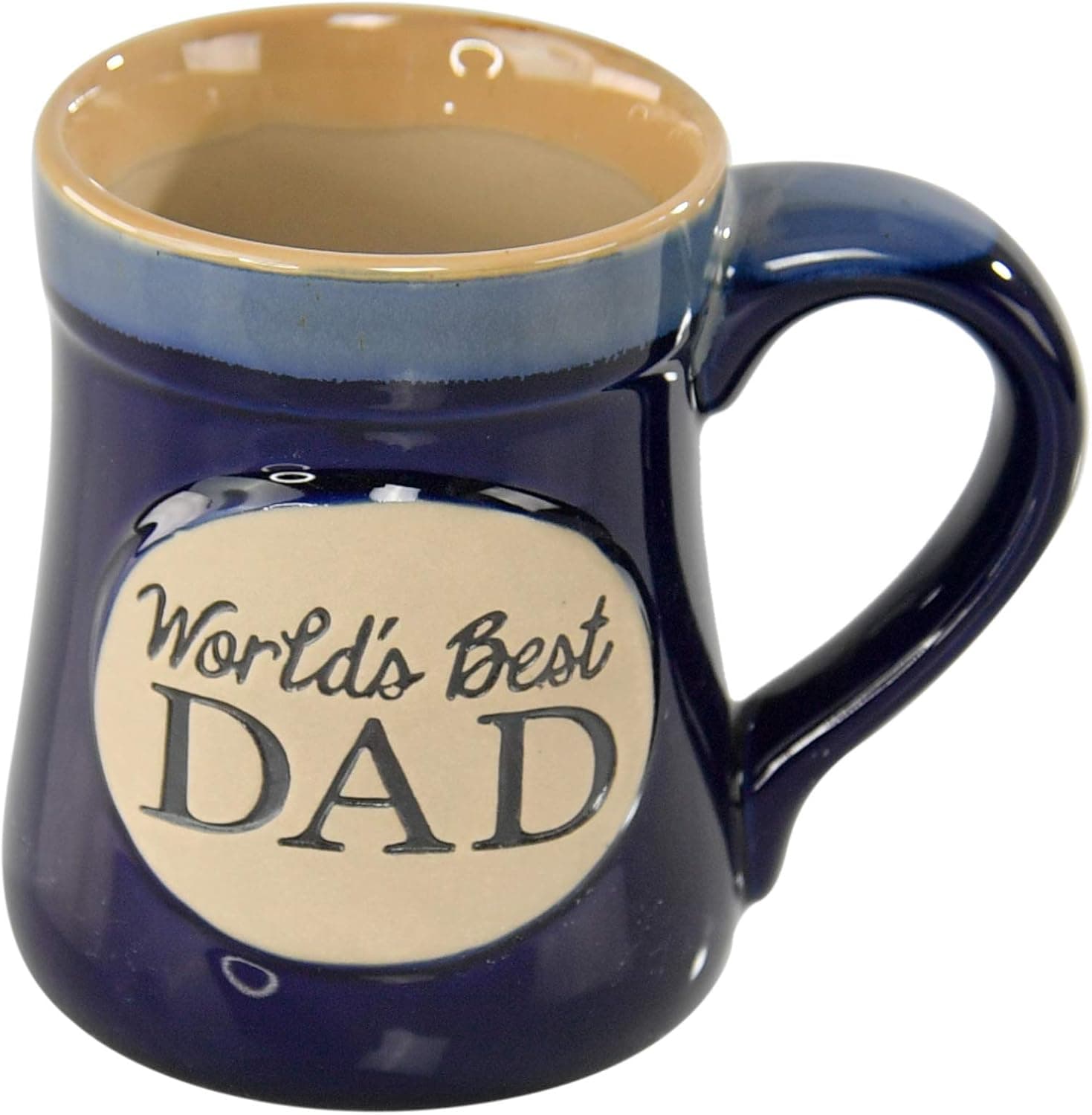 HOME-X “World's Best Dad” Blue Ceramic Novelty Mug for Dad, Grandpa, and More