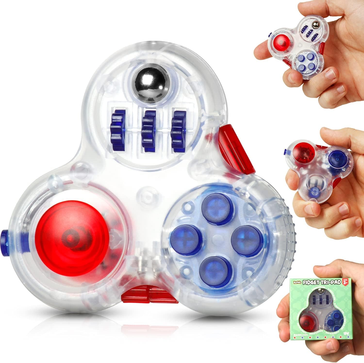 BUNMO Fidget Pad | 10 Features in 1 Fidget Toys for Adults and Kids | Cool Gadgets | Addictive Fidget Toy for Boys & Girls | Great Teen Gift