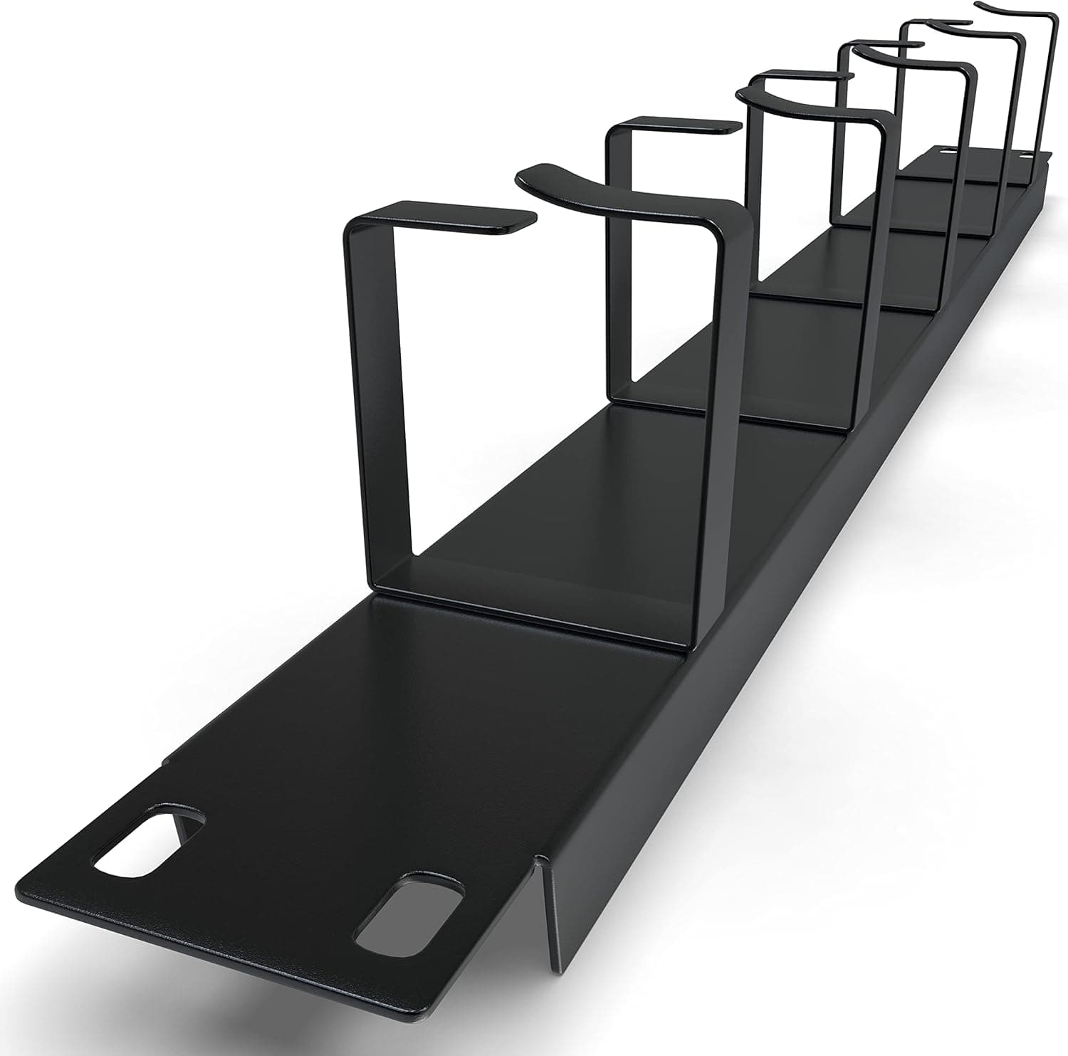 Cable Management Panel - 1U Wire Manager with 5 D-Ring Hooks Horizontal Rackmount for 19" Server Rack Network Cabinet - Tupavco TP1714
