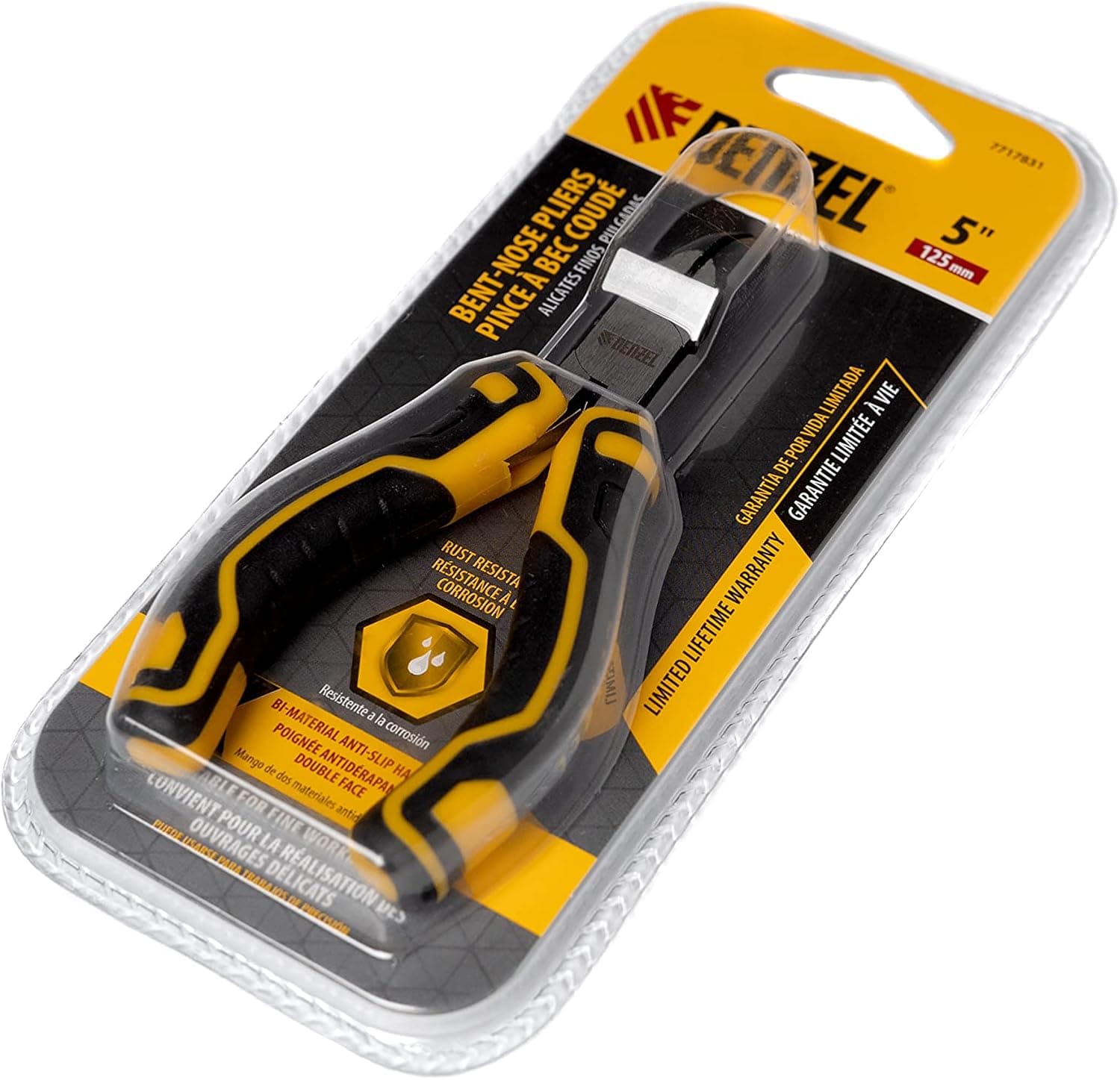 DENZEL 5-inch Mini Bent-Nose Pliers, Auto-Unclamping (7717831)
