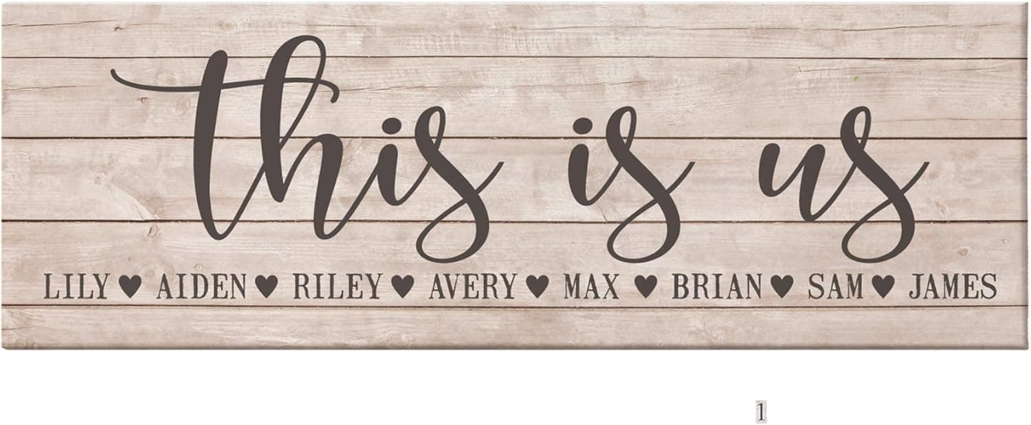 Let's Make Memories Personalized This is Us Canvas - Unframed Family Canvas - Customized Wall Art - Home Decor - 6”H x 18”W