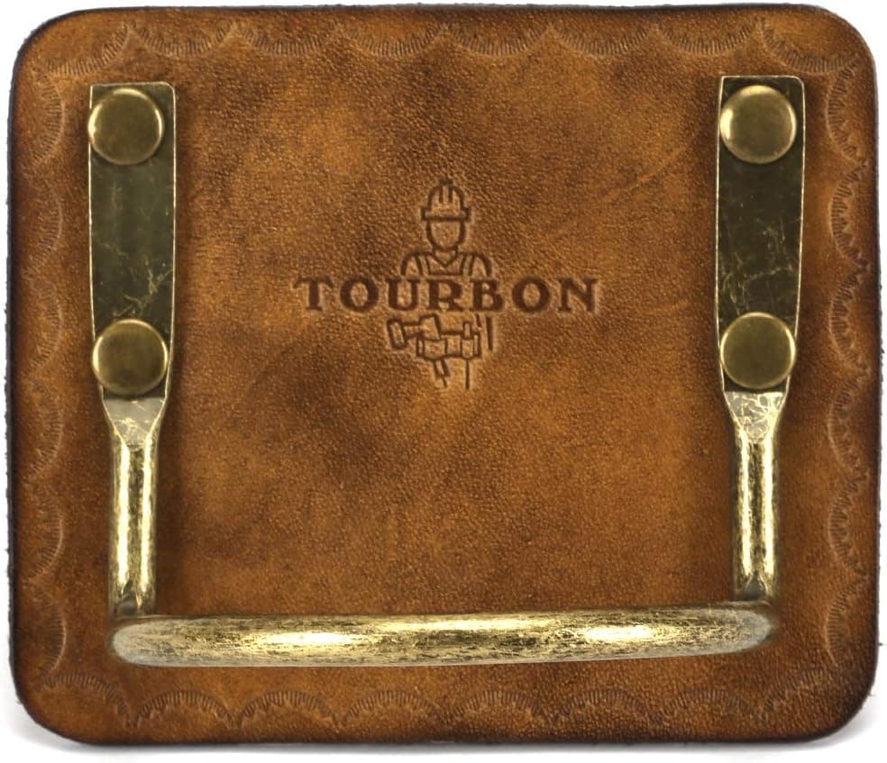 TOURBON Leather Belt Tool Holster Steel Loop Hammer Carrying Holder