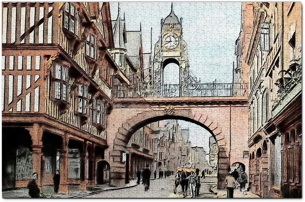 UK England Eastgate Clock Chester Jigsaw Puzzle 1000 Piece Travel Souvenir Wooden