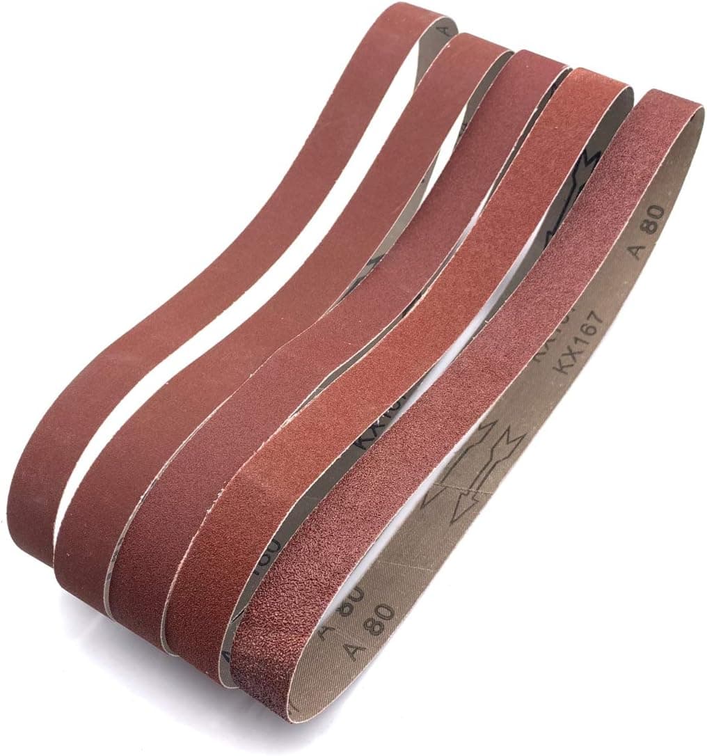 1x30 Sanding Belt Assortment, Aluminum Oxide Belt Sander Paper,4 Each of 80 120 180 240 400 Grit,20 Pack(1x30 Inch)