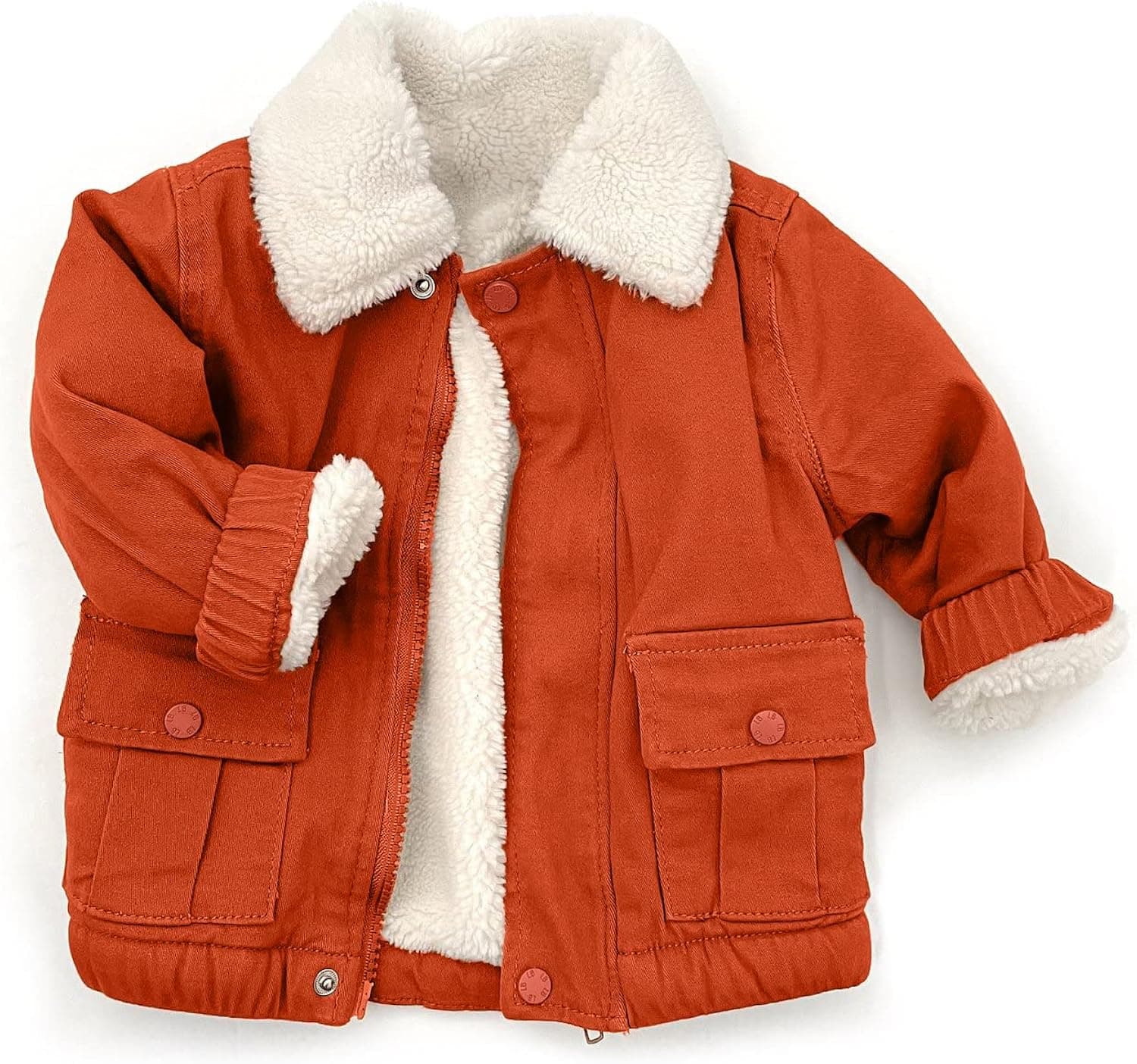 Boys Winter Sherpa Lined Jacket Kids Boy Grils Thick Warm Full Zip Fleece Coat