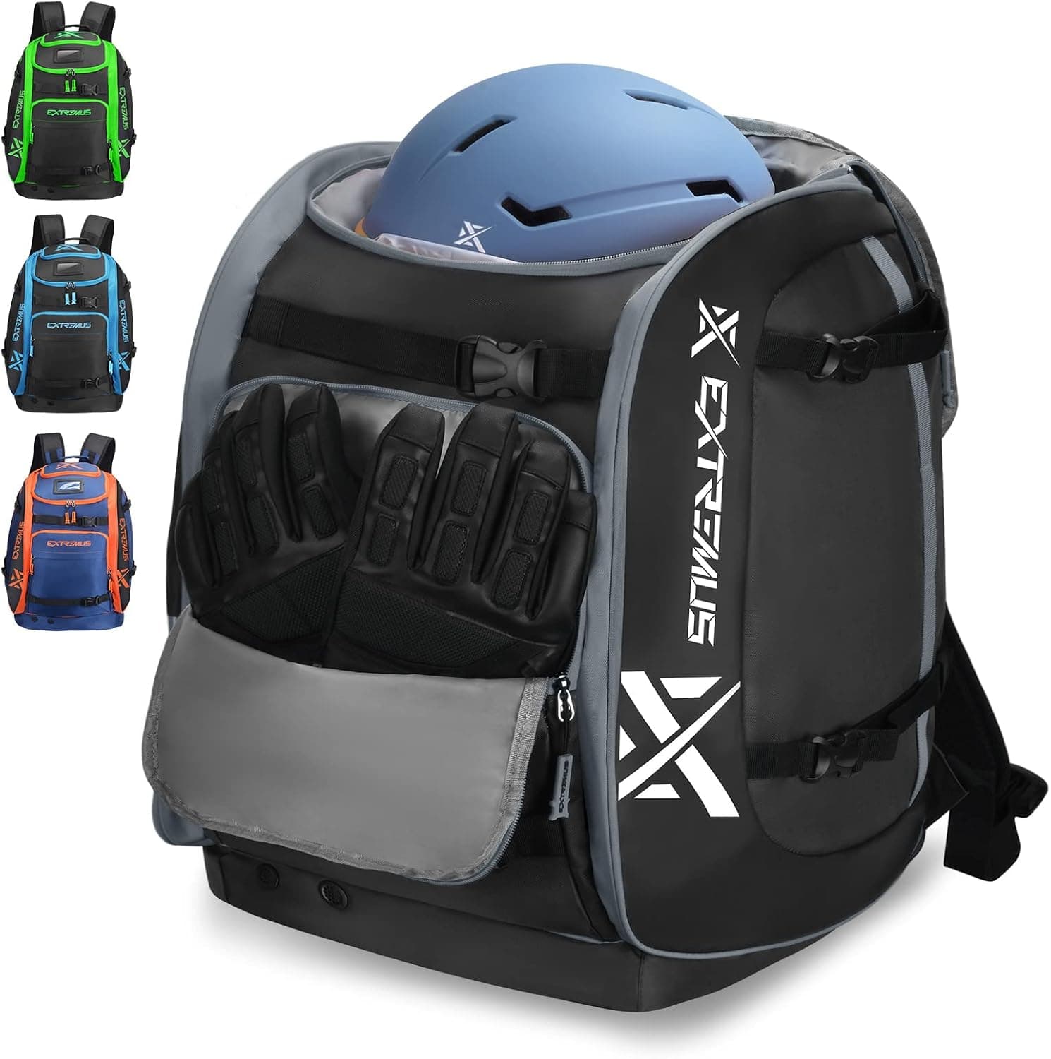 Extremus Snow Bound Ski Boot Bag, 65L Waterproof Ski and Snowboard Boot Backpack, Durable & Versatile Winter Travel Luggage for Ski Boot, Ski Helmet, Goggles, Gloves, Apparel & Skiing Gear Accessories, Friendly Comfort for Adult & Youth
