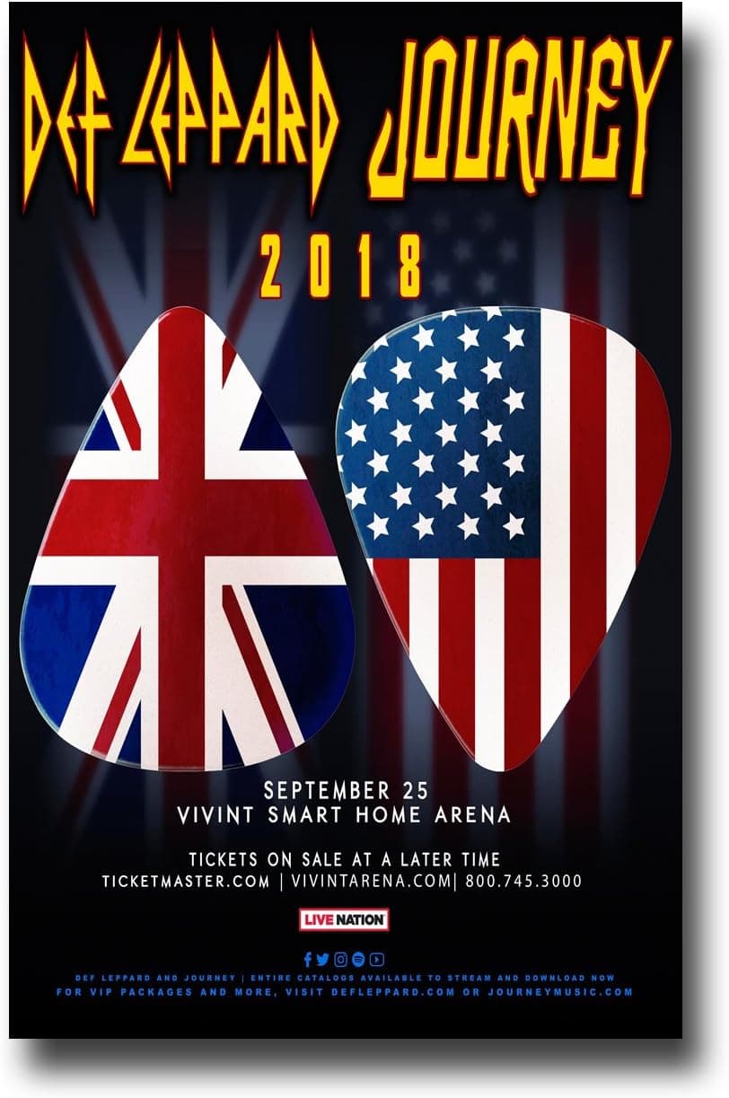 Def Leppard and Journey Poster Concert Promo 27,9 x 43,2 cm 2018 Tour Picks