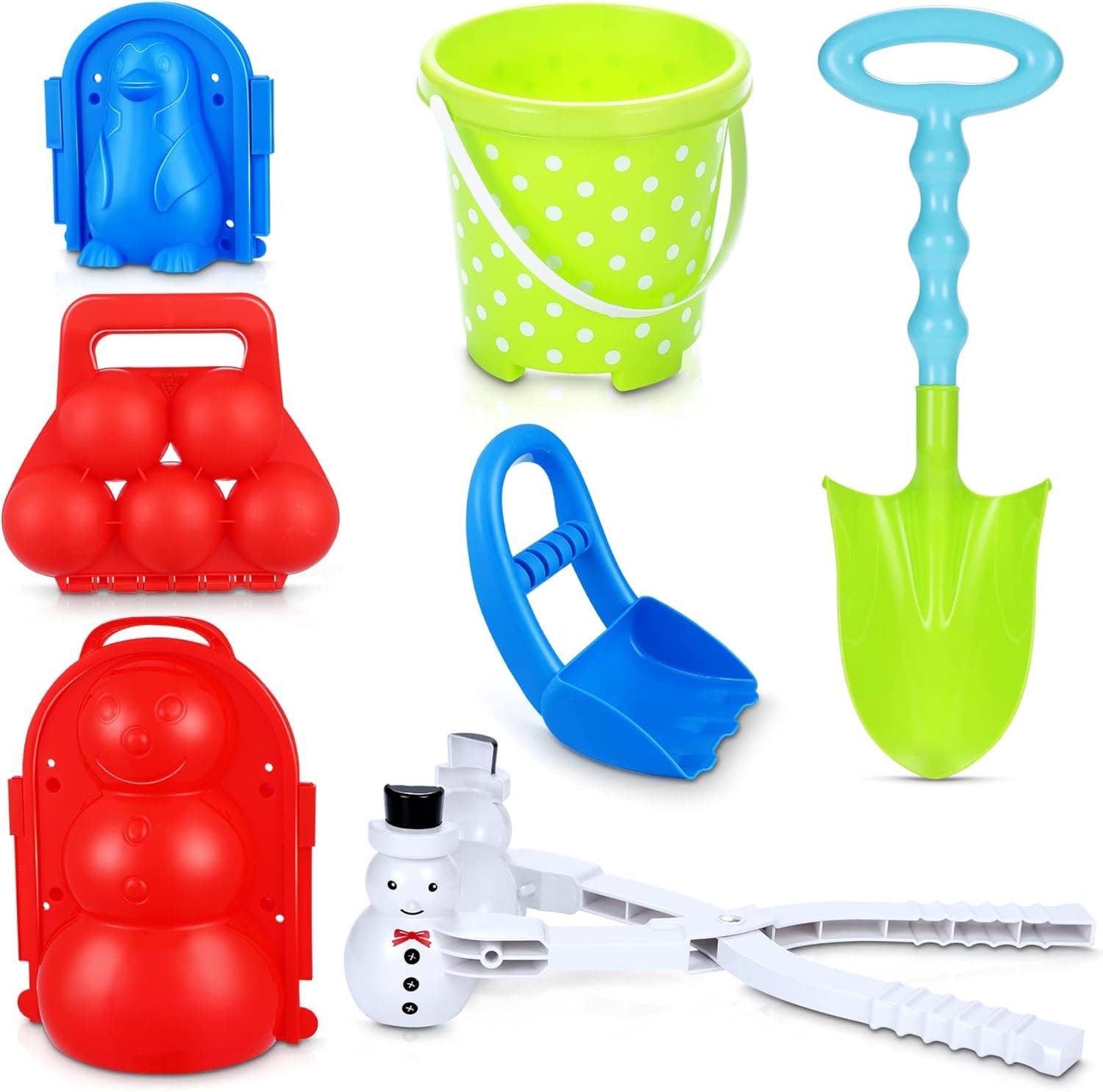 Snowball and Sand Molds Maker Tool - Snow Ball Toys Games for Kids Toddlers Duck Snowman with Handle for Adults Outdoor Snow Sand Beach Toy