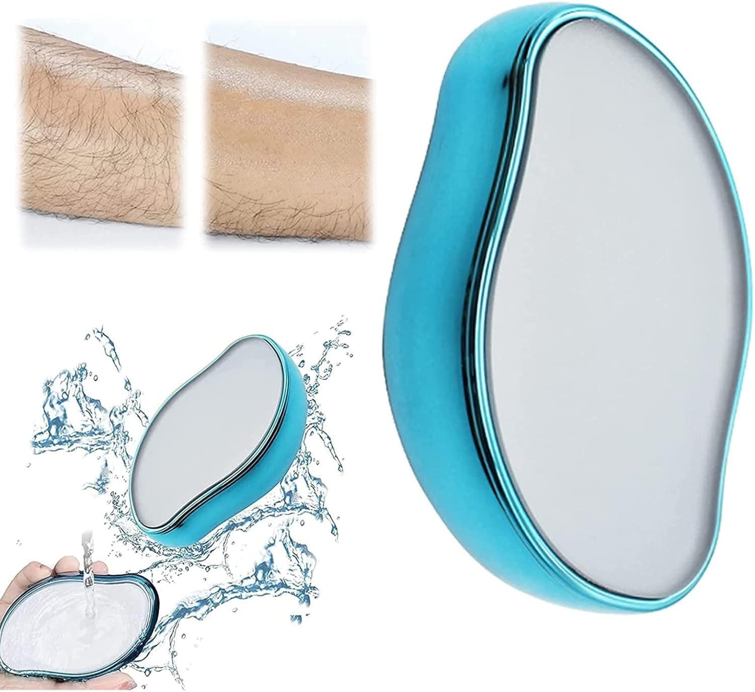 Siluyado Crystal Hair Eraser, Magic Crystal Hair Remover for Men & Women Arms Legs Back, Painless Hair Removal & Skin Exfoliator Tool for Body Any Part-A