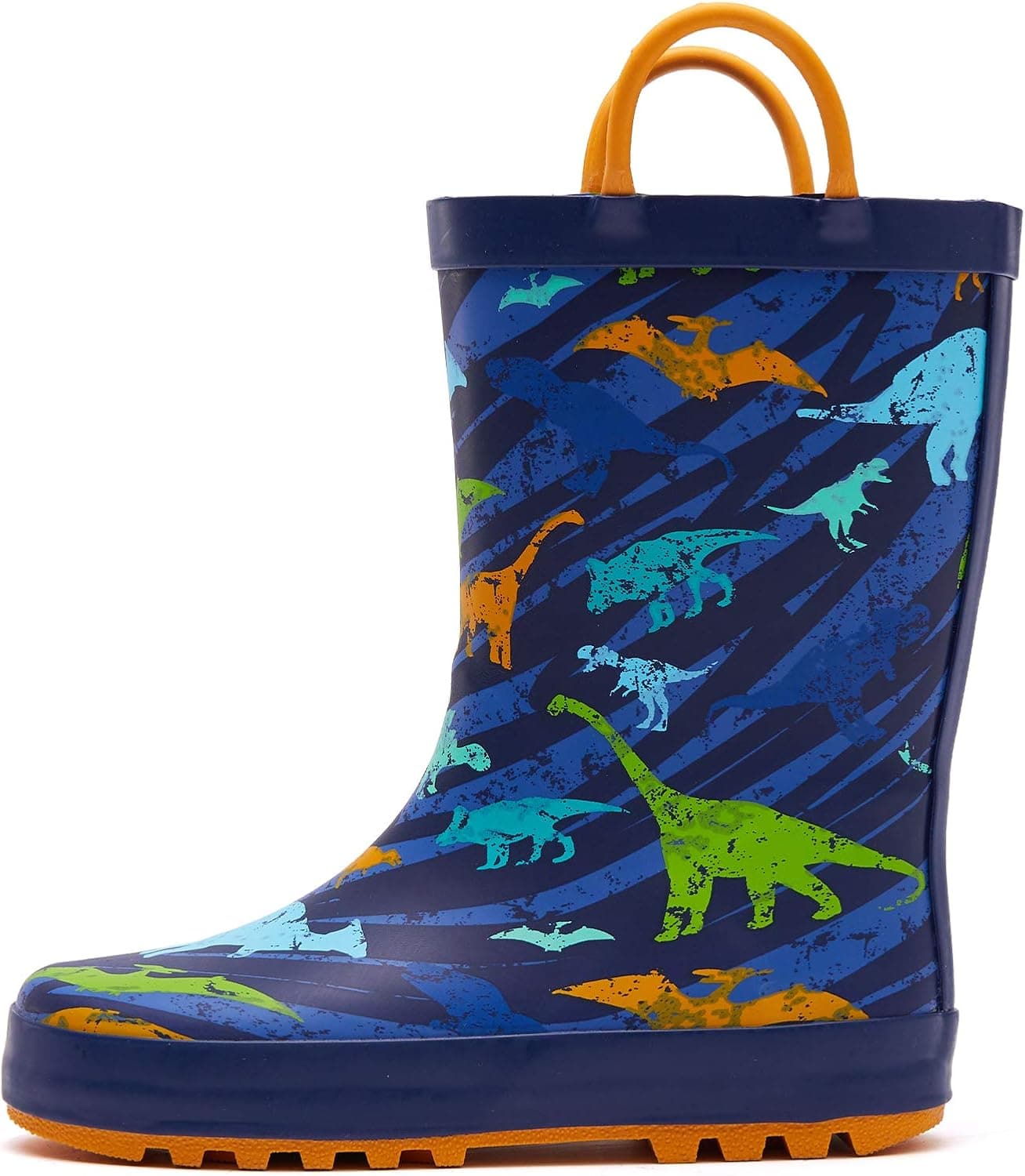 mysoft Kids Rain Boots for Girls Boys Toddler Waterproof Rubber Cute Animal Printed with Easy-On Handles