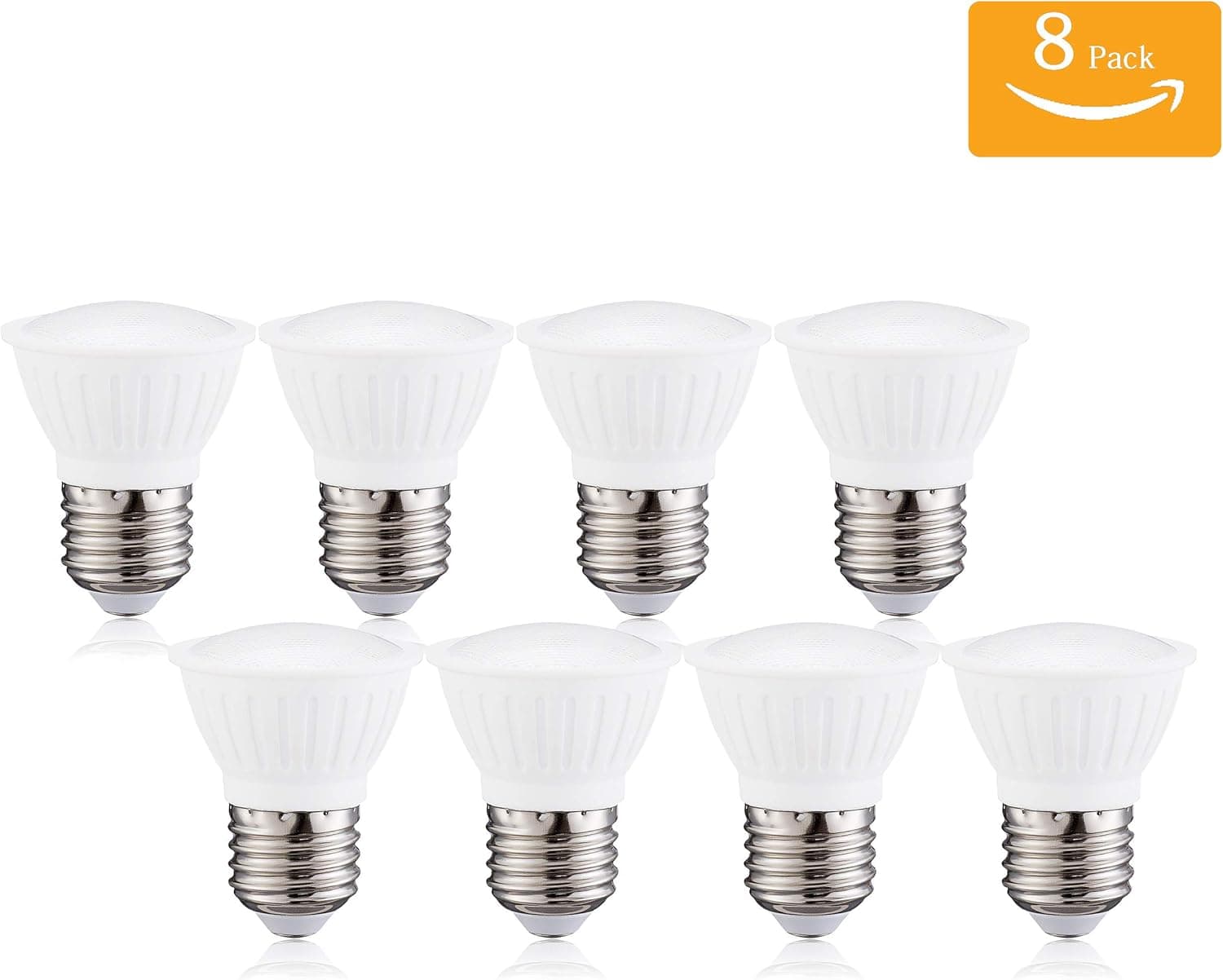 (Pack of 8) PAR16 LED Dimmable Flood Light Bulbs 7Watt E26 Short Neck 120V AC 70W Halogen Replacement 120 Degree Beam Angle Daylight White 5000K