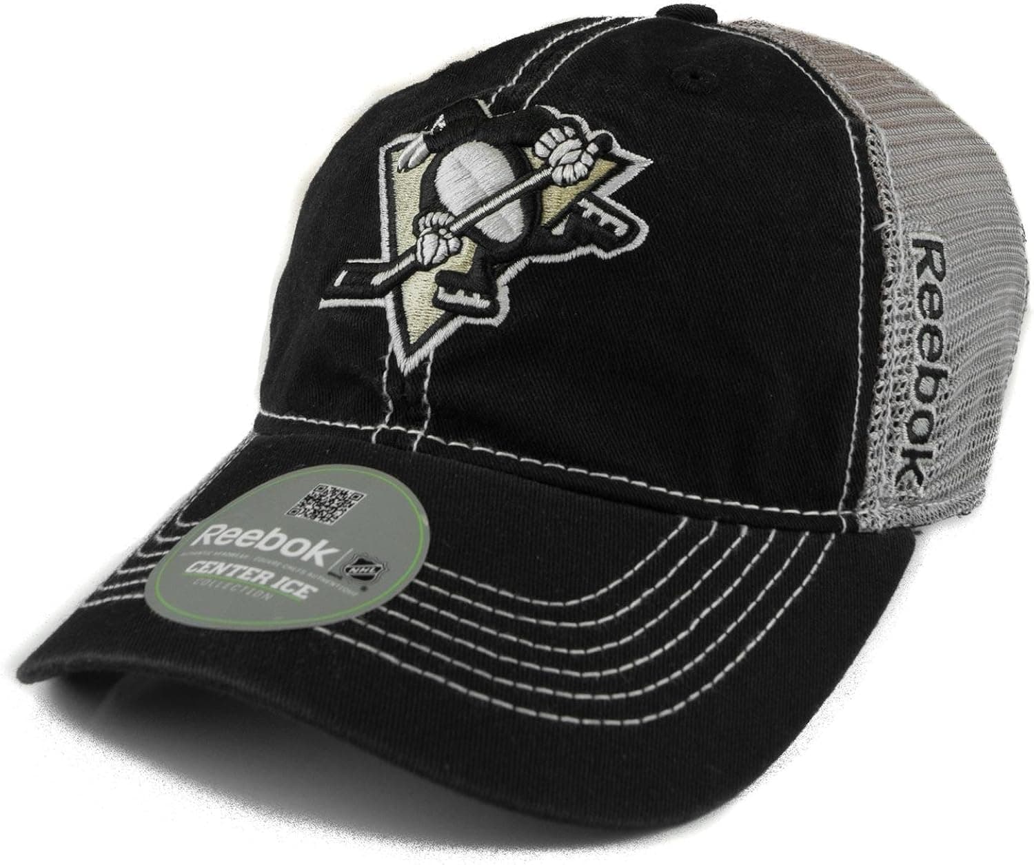Pittsburgh Penguins Reebok NHL Center Ice Slouch Mesh Hat, L/XL