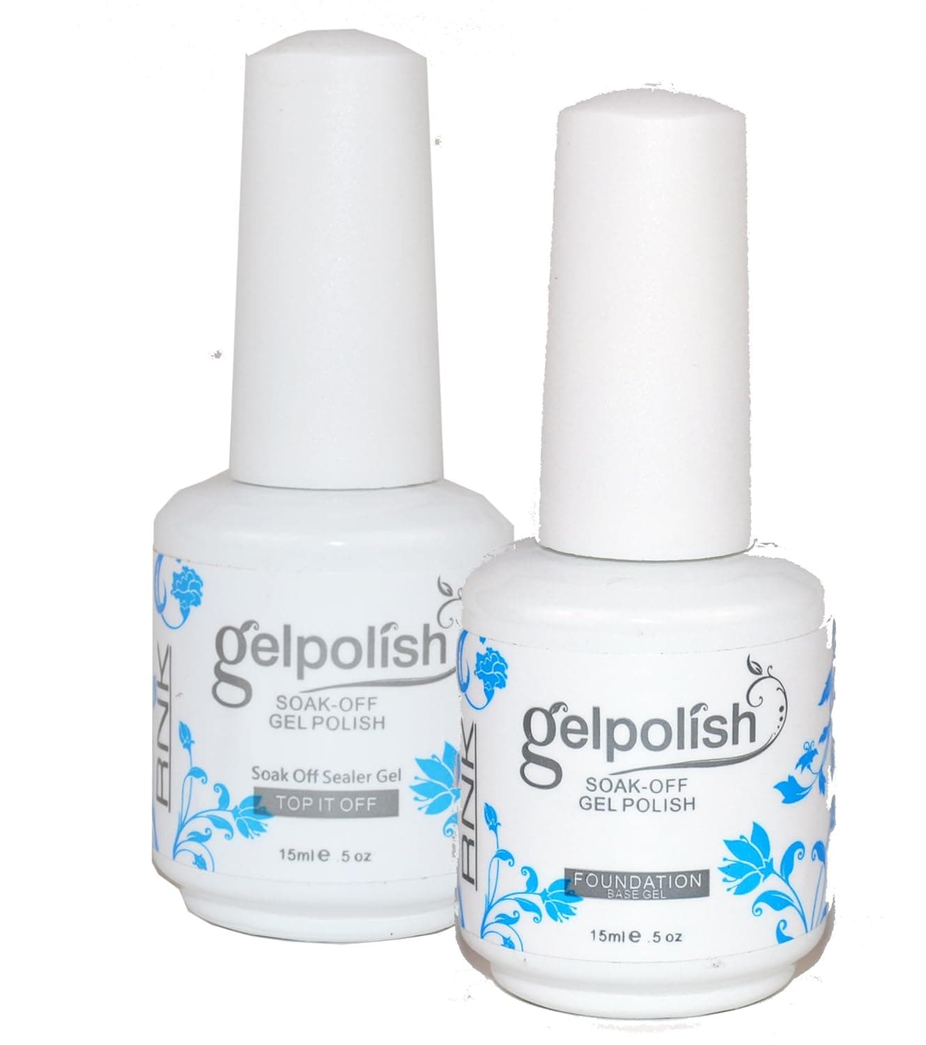! Base and Top Coat Gel Nail Polish Set By RNK-"Set of 2" Uv Soak Off Salon Manicure
