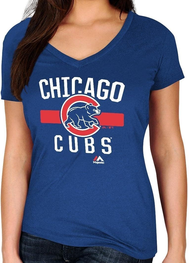 Majestic Chicago Cubs Womens Blue One Game at A Time Shirt
