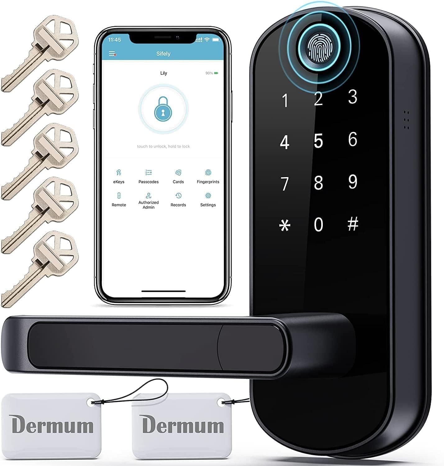 Keyless Entry Door Lock, Keypad Door Lock, Keyless Door Lock, Fingerprint Door Lock, Biometric Door Lock, Keypad Entry Door Lock, Passcode Code Door Lock, Digital Smart Door Lock (Smart Lock)