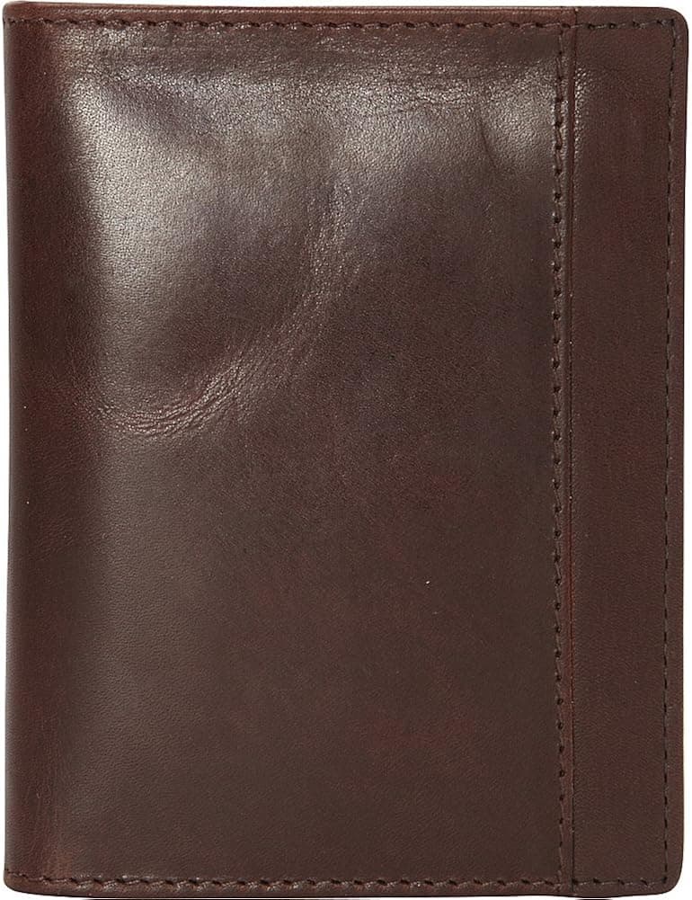 Mancini Men's Unique Vertical Wing Leather Wallet (RFID Secure)
