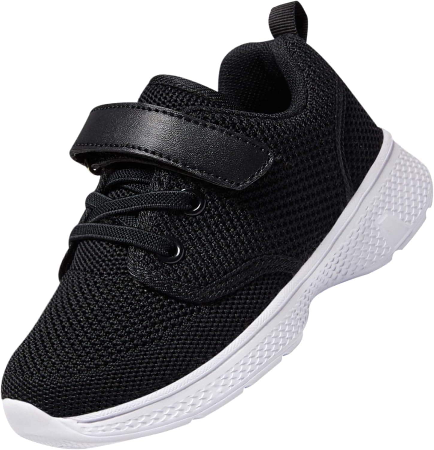 FANSITE Kids Walking Sneakers Boys Lightweight Breathable Trainers Girls Strap Athletic Runnings Sports Shoes Black10