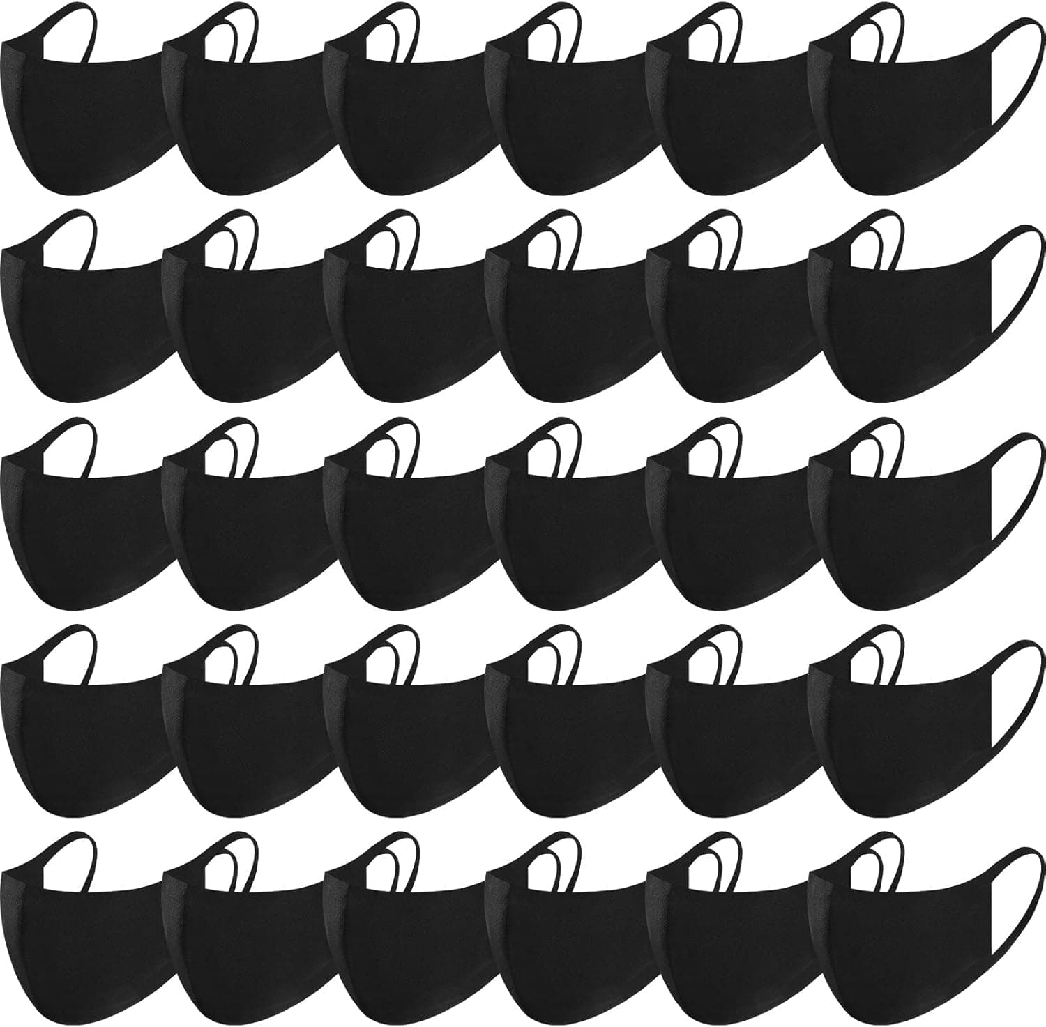 Vicenpal 30 Pieces Reusable Face Mask Washable Cotton Face Covers with Elastic Ear Loop Stretchy Outdoor Face Mask for Men and Women