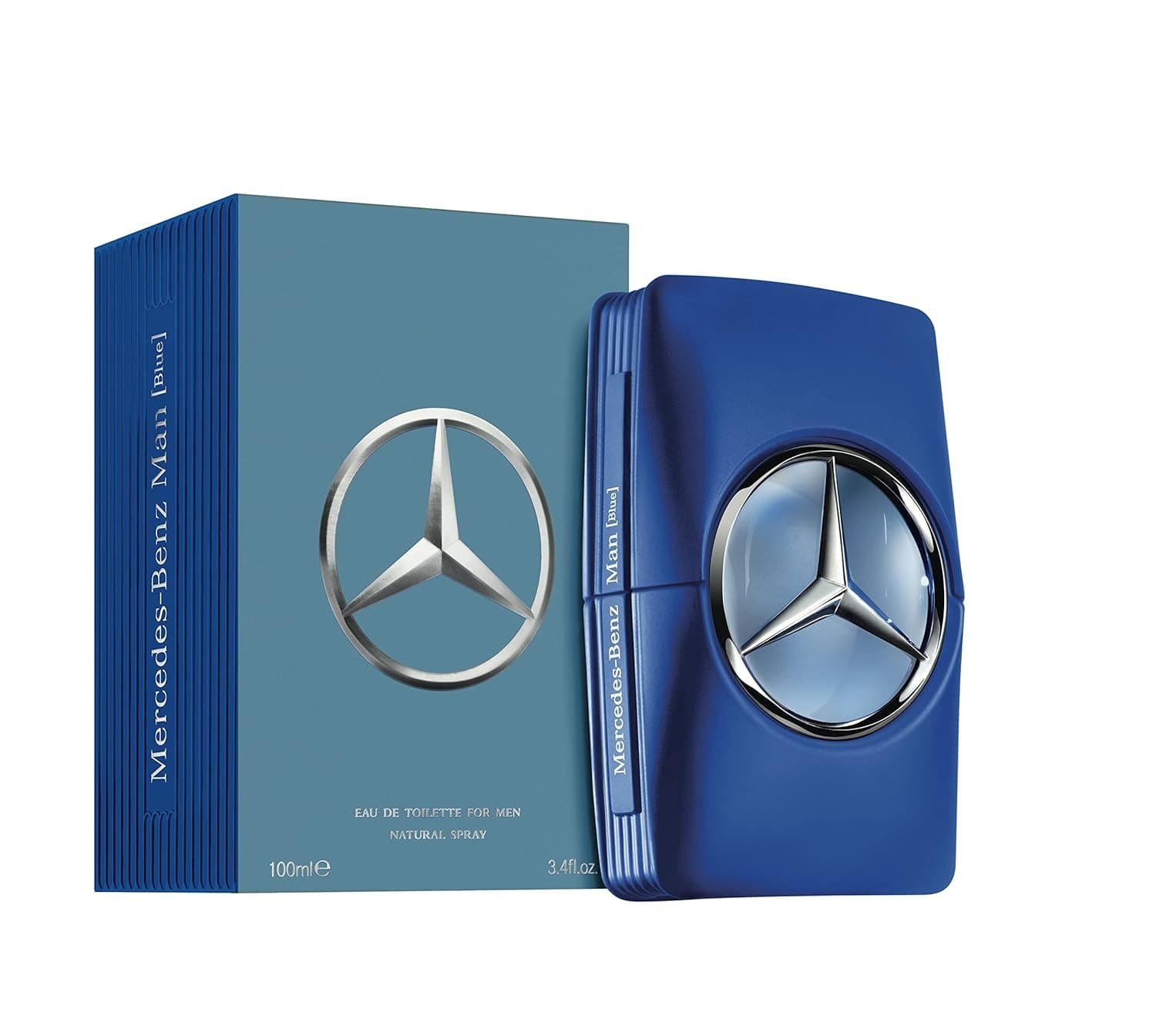 Mercedes-Benz Man Blue Fragrance For Men, An Ultra-Trendy Woody, Ambery Accord, Designed To Awaken The Feeling Of Elegance And Freshness, Light & Ethereal, Eau De Toilette, Floral, 3.4 Fl Oz