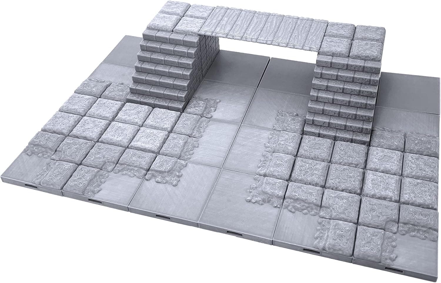 EnderToys Locking Dungeon Tiles - Bridge Over Lava, Terrain Scenery Tabletop 28mm Miniatures Role Playing Game, 3D Printed Paintable