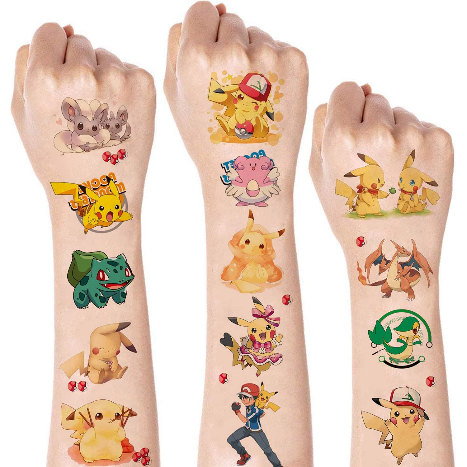 VGNRAR 12 Sheets Cute Temporary Tattoos for Kids, Cute Party Supplies Birthday Party Decorations Cartoon Party Favors for Boys Girls Body Art Fake Tattoos Party Games Gifts Reward Stickers
