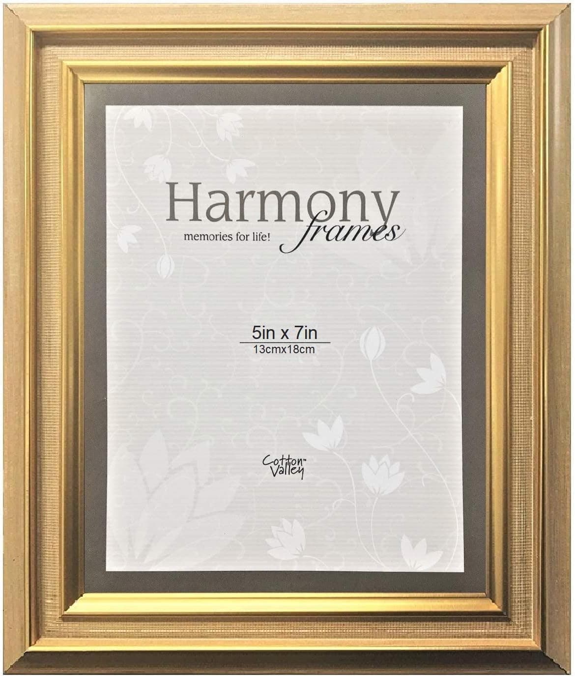 Harmony Frames 5x7 Gold Lining Wood Picture Frame Wall and Desktop (Beige)