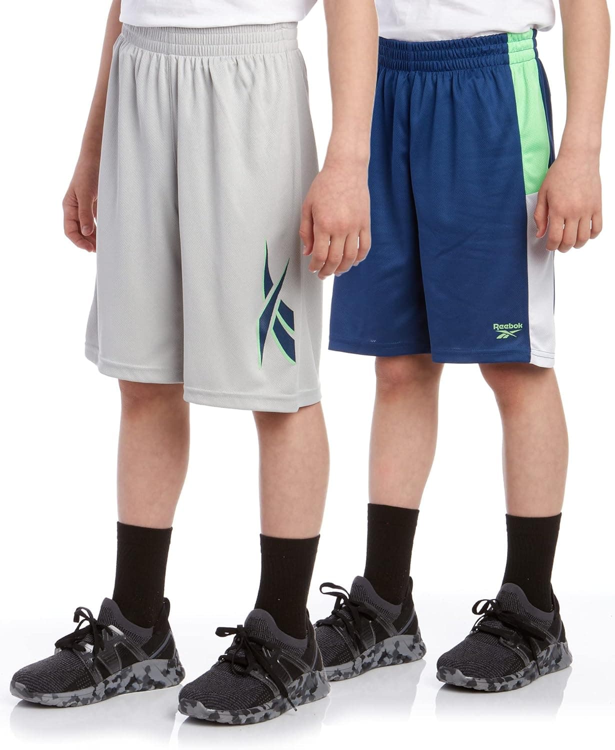 Reebok Boys’ Active Shorts – 2 Pack Athletic Performance Dry Fit Gym Basketball Shorts (S-XL)